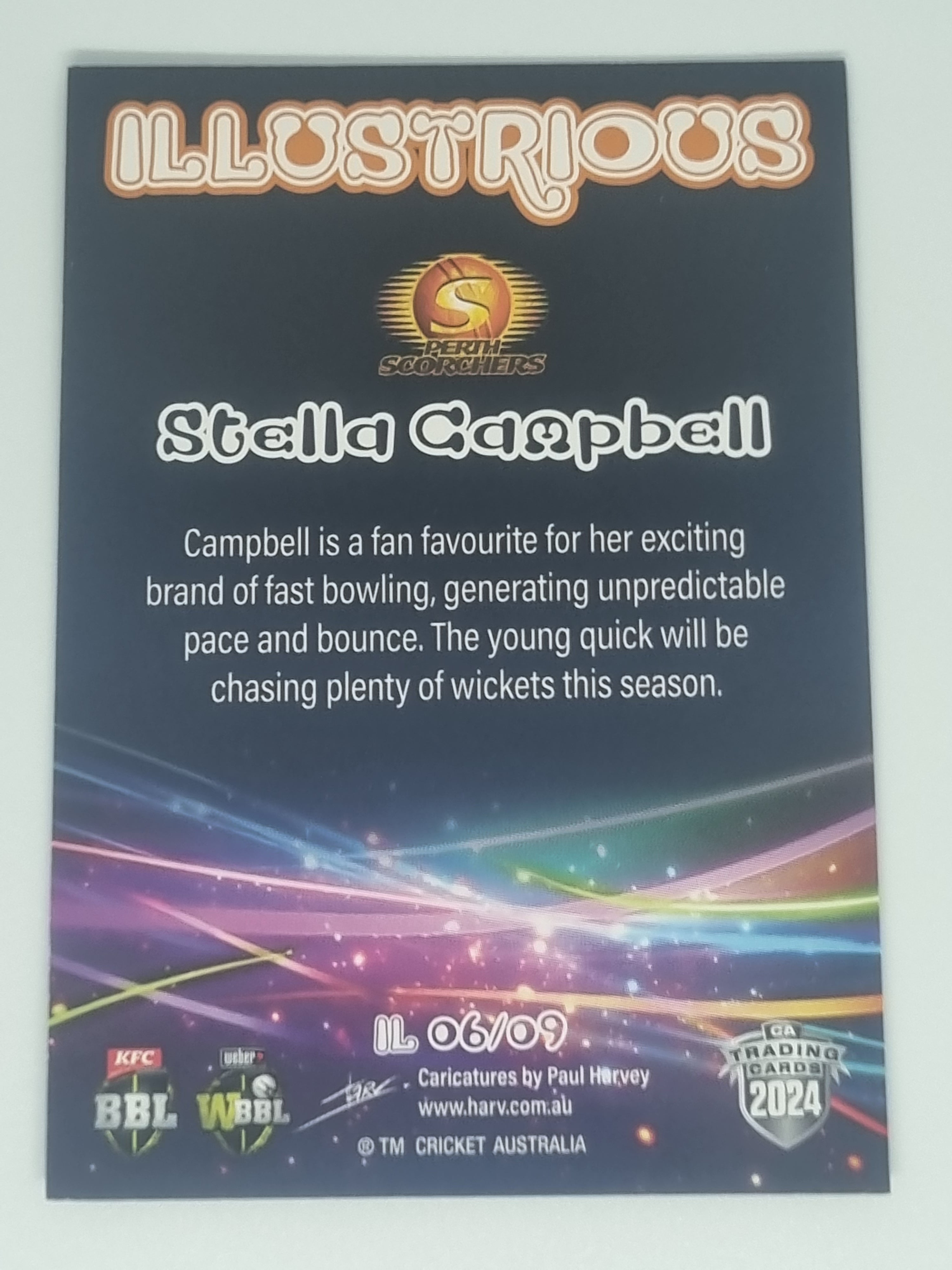 2024-25 LUXE Cricket Traders - Illustrious - #IL06 - Stella Campbell - Scorchers