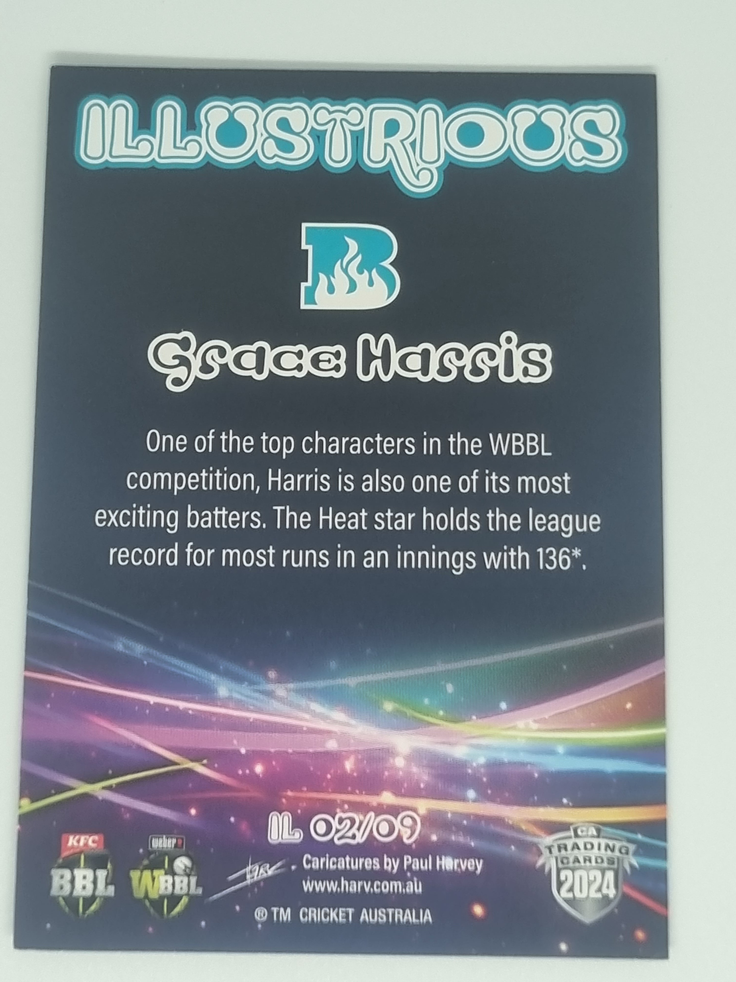 2024-25 LUXE Cricket Traders - Illustrious - #IL02 - Grace Harris - Heat