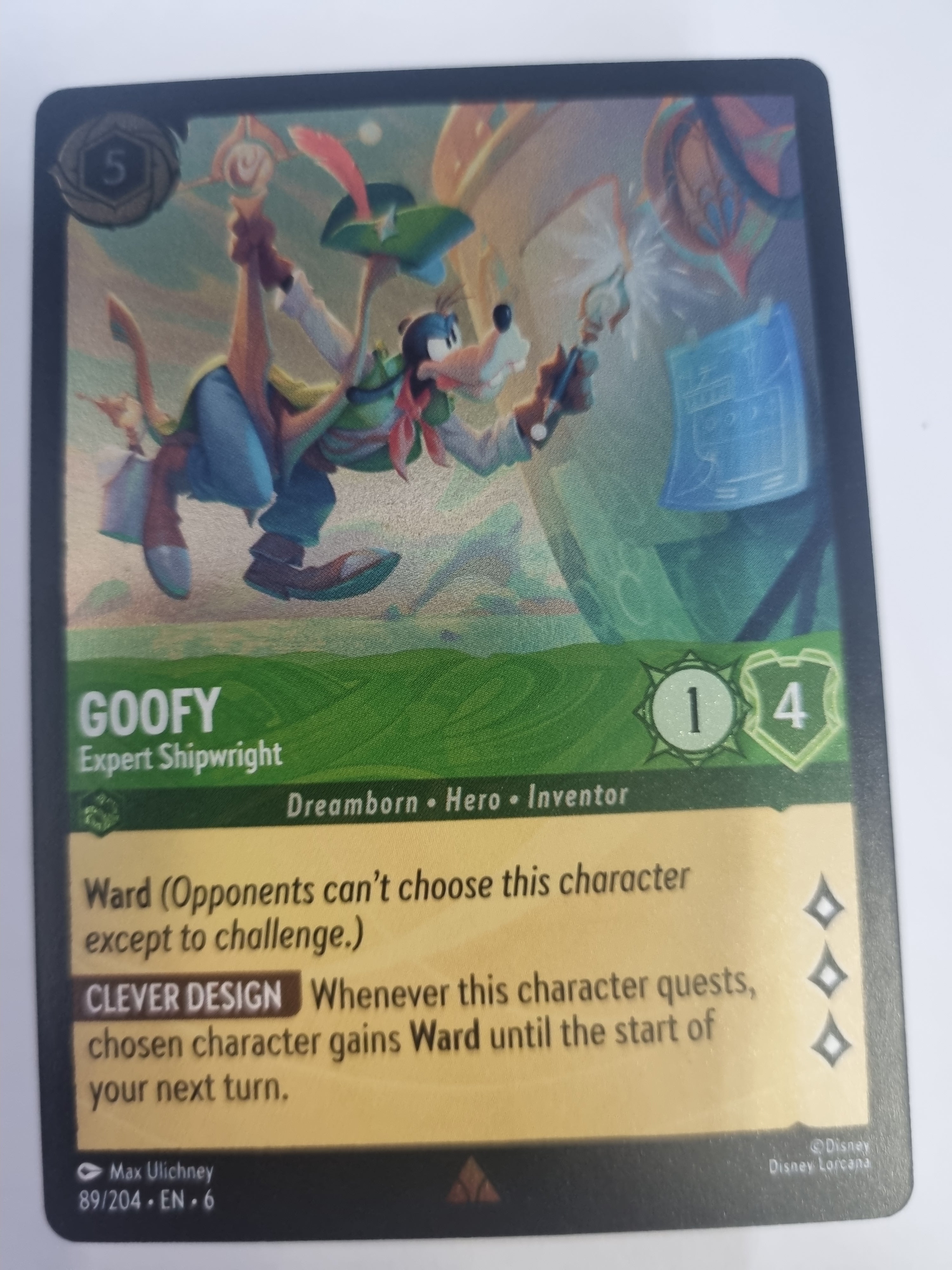 Lorcana Azurite Sea - COLDFOIL - Goofy - Expert Shipwright - #89/204 - Rare