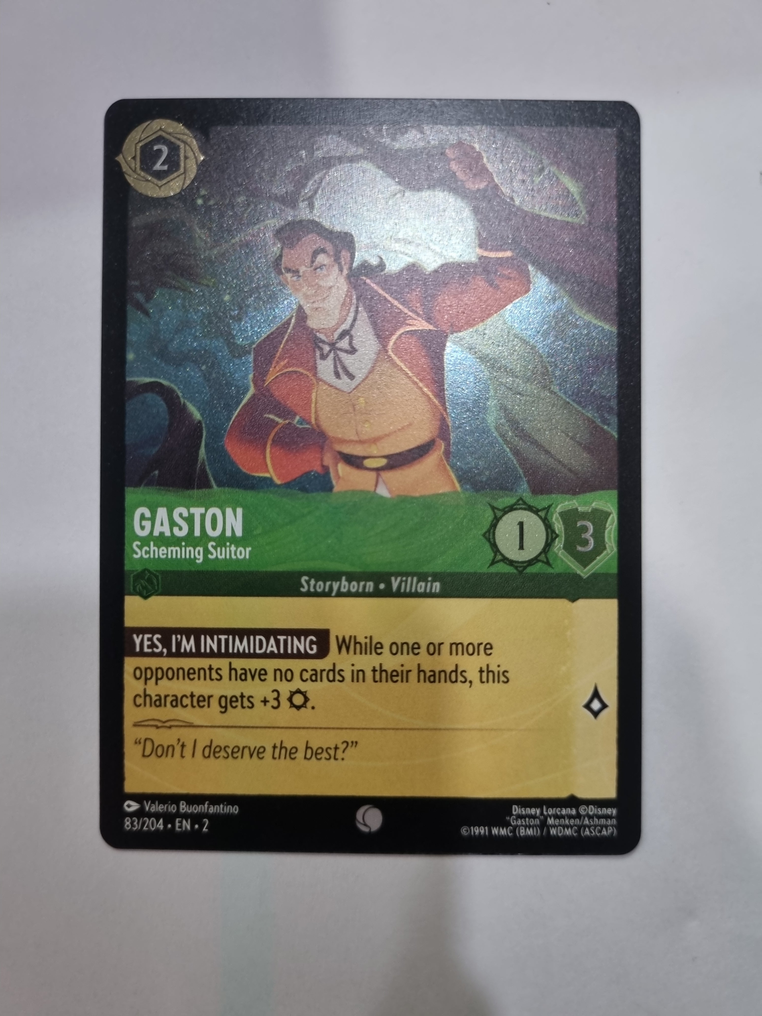 Lorcana - Floodborn - #83/204 - Coldfoil - Gaston - Scheming Suitor - Common