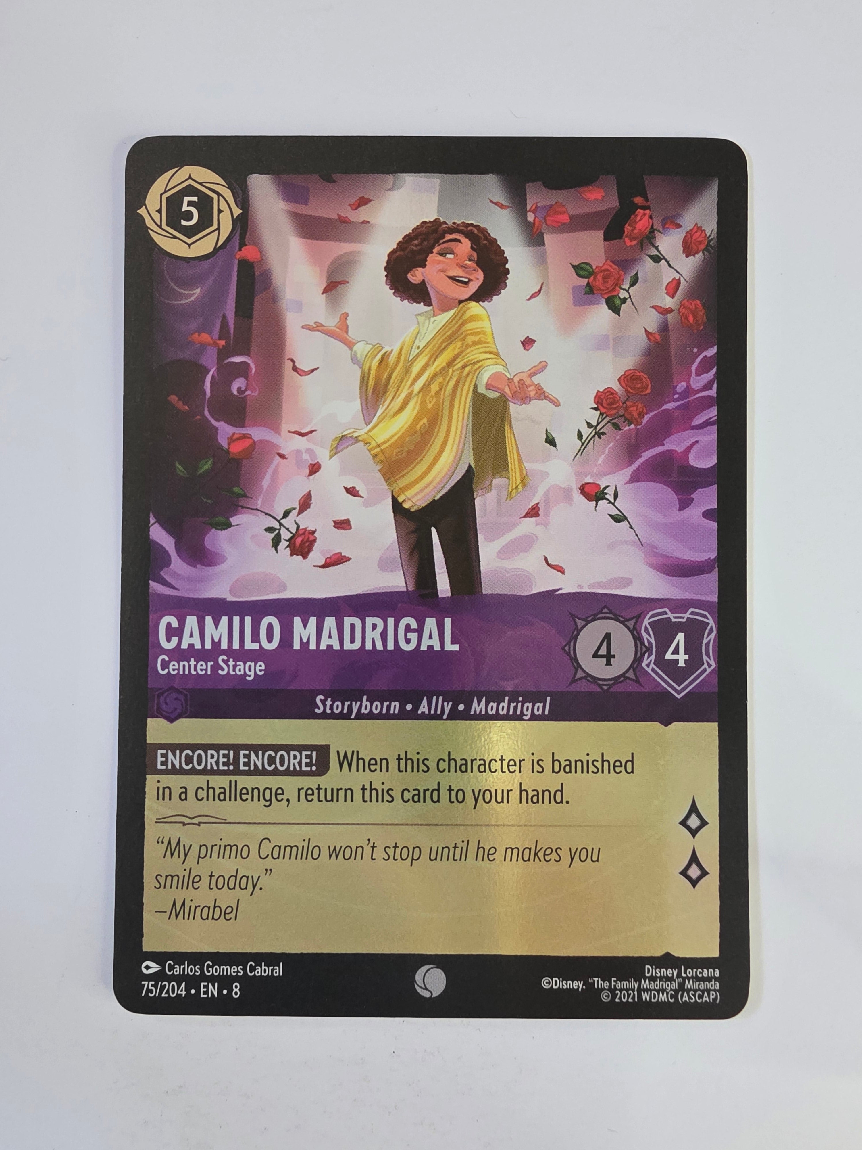 Disney Lorcana Reign of Jafar | Coldfoil | Camilo Madrigal Center Stage | #075 | Common