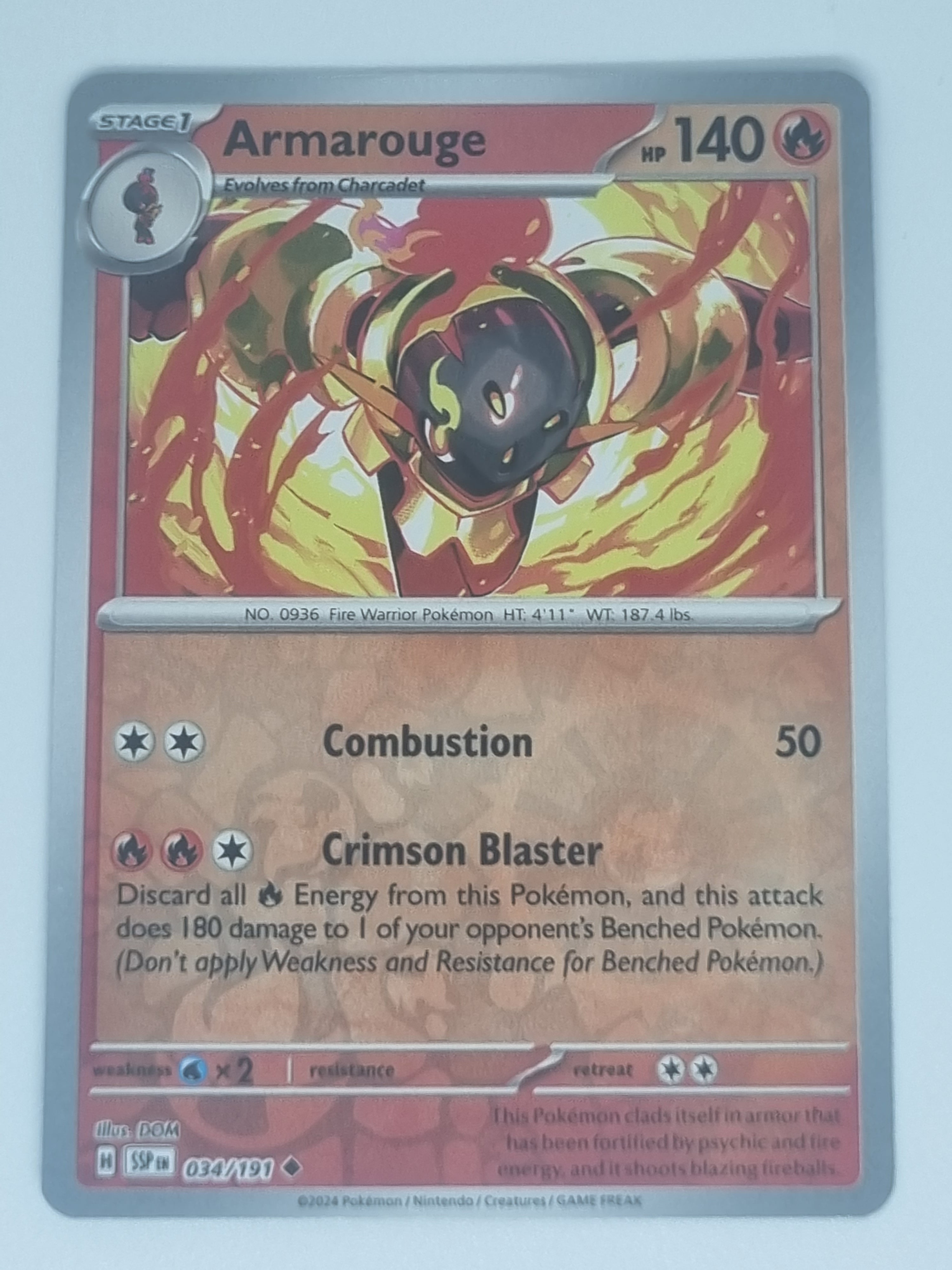 Pokemon TCG - Surging Sparks - #034/191 - Reverse Holo - Armarouge - Uncommon