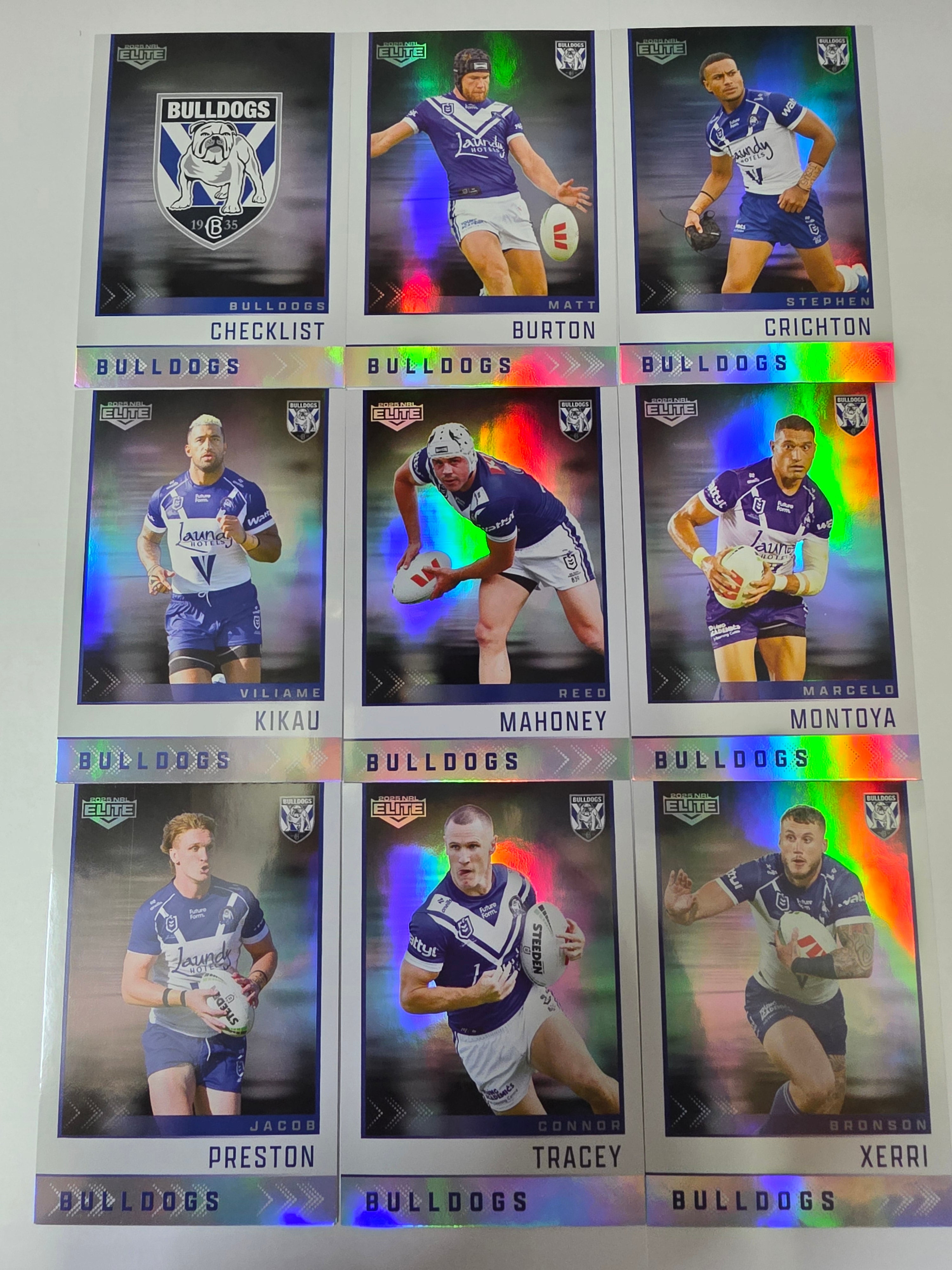 NRL 2025 Elite | Silver Team Set 9 Cards |Bulldogs