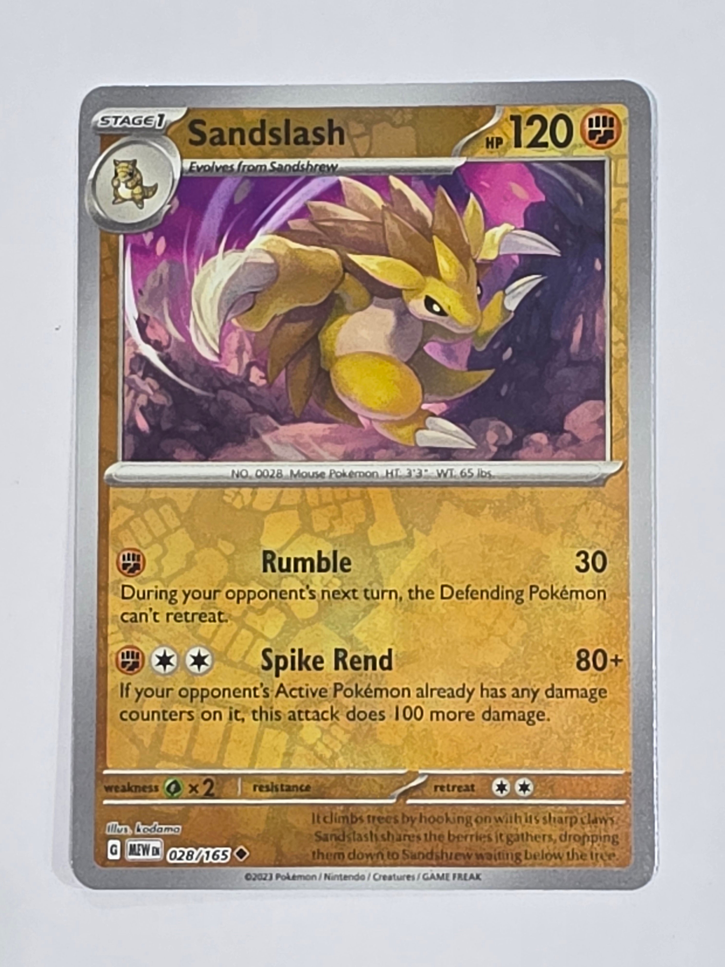Pokemon TCG - Pokemon 151 - #028/165 - Reverse Holo - Sandslash - Uncommon