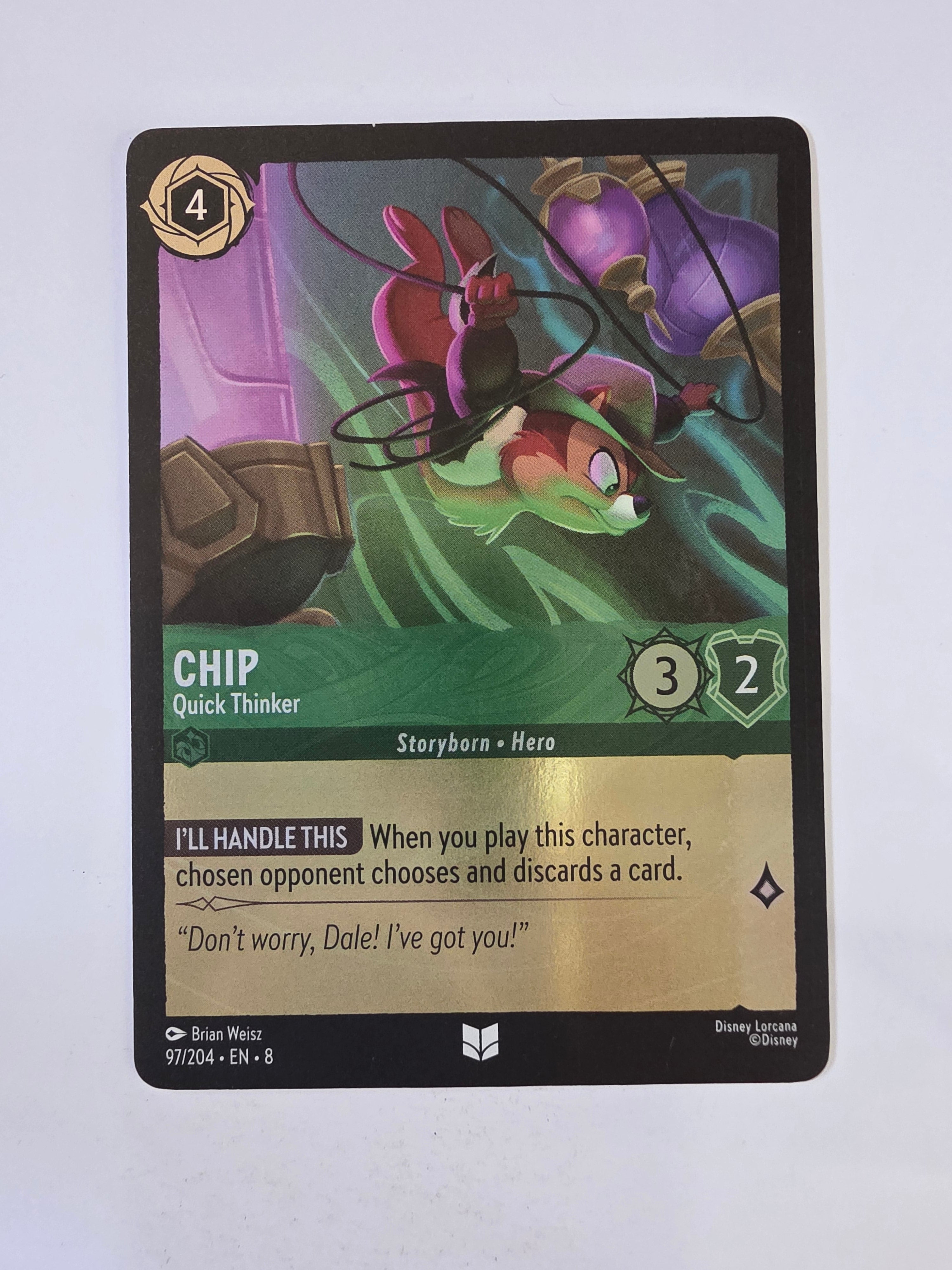 Disney Lorcana Reign of Jafar | Coldfoil | Chip Quick Thinker | #097 | Uncommon