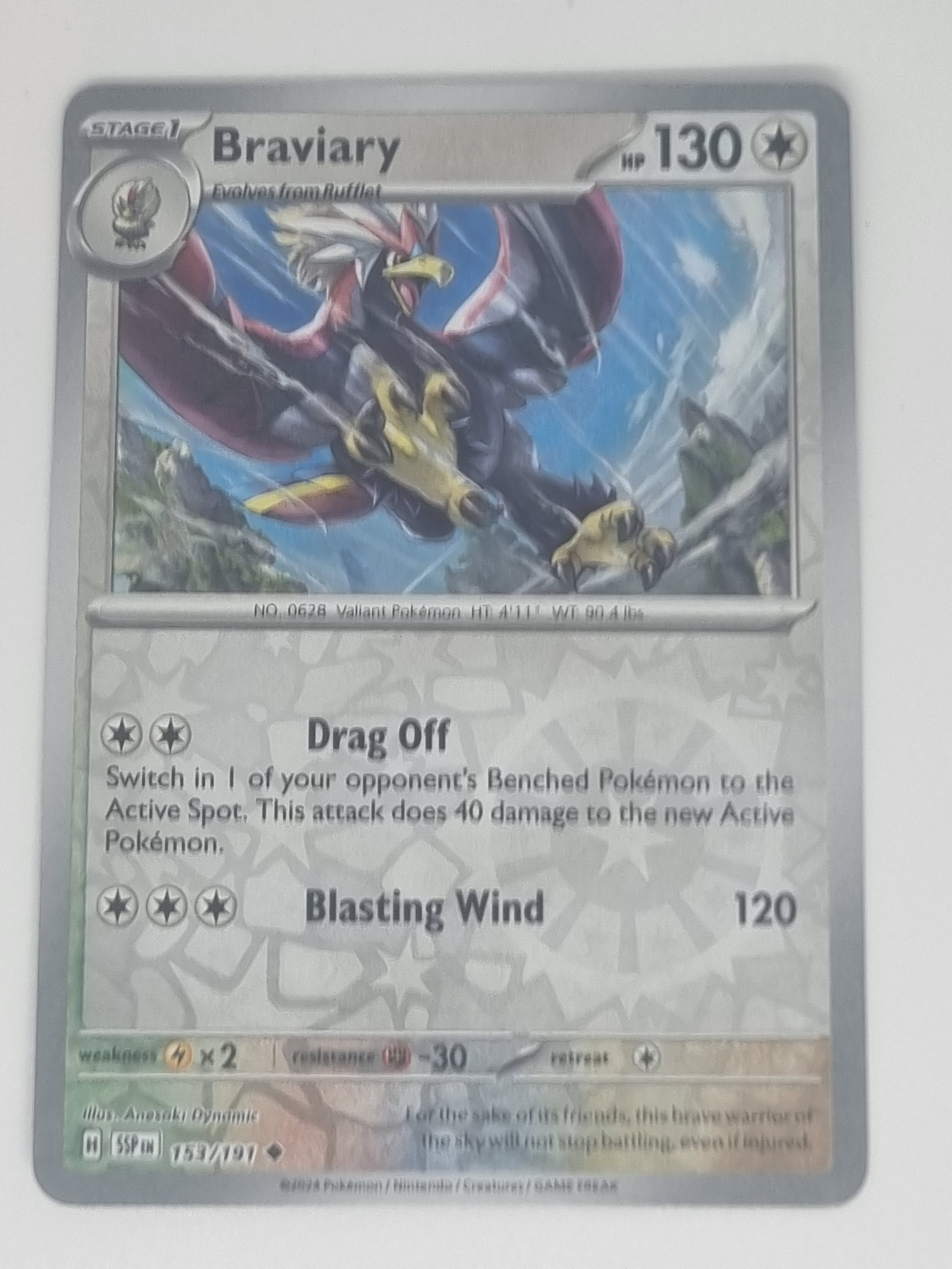 Pokemon TCG - Surging Sparks - #153/191 - Reverse Holo - Braviary - Uncommon