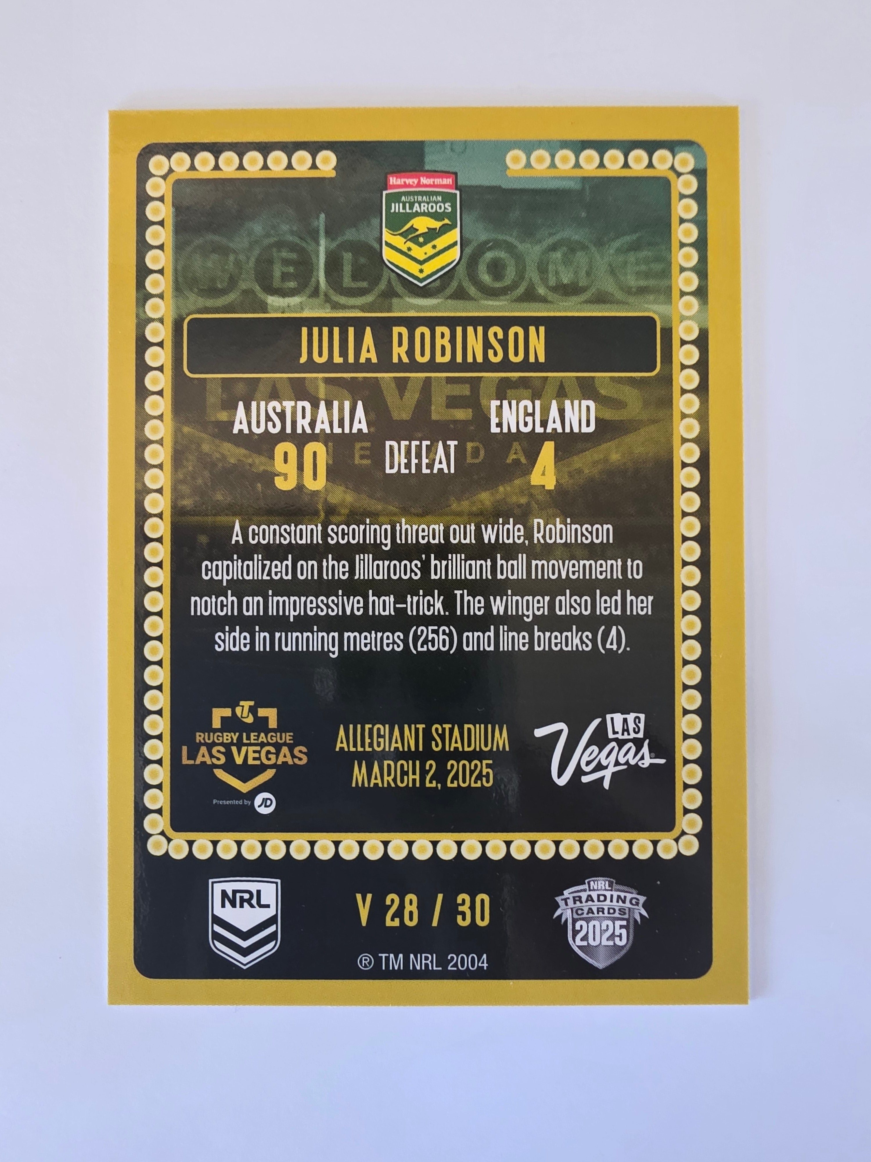 NRL 2025 Elite | 2025 Vegas Round | #V28 | Julia Robinson | Jillaroos