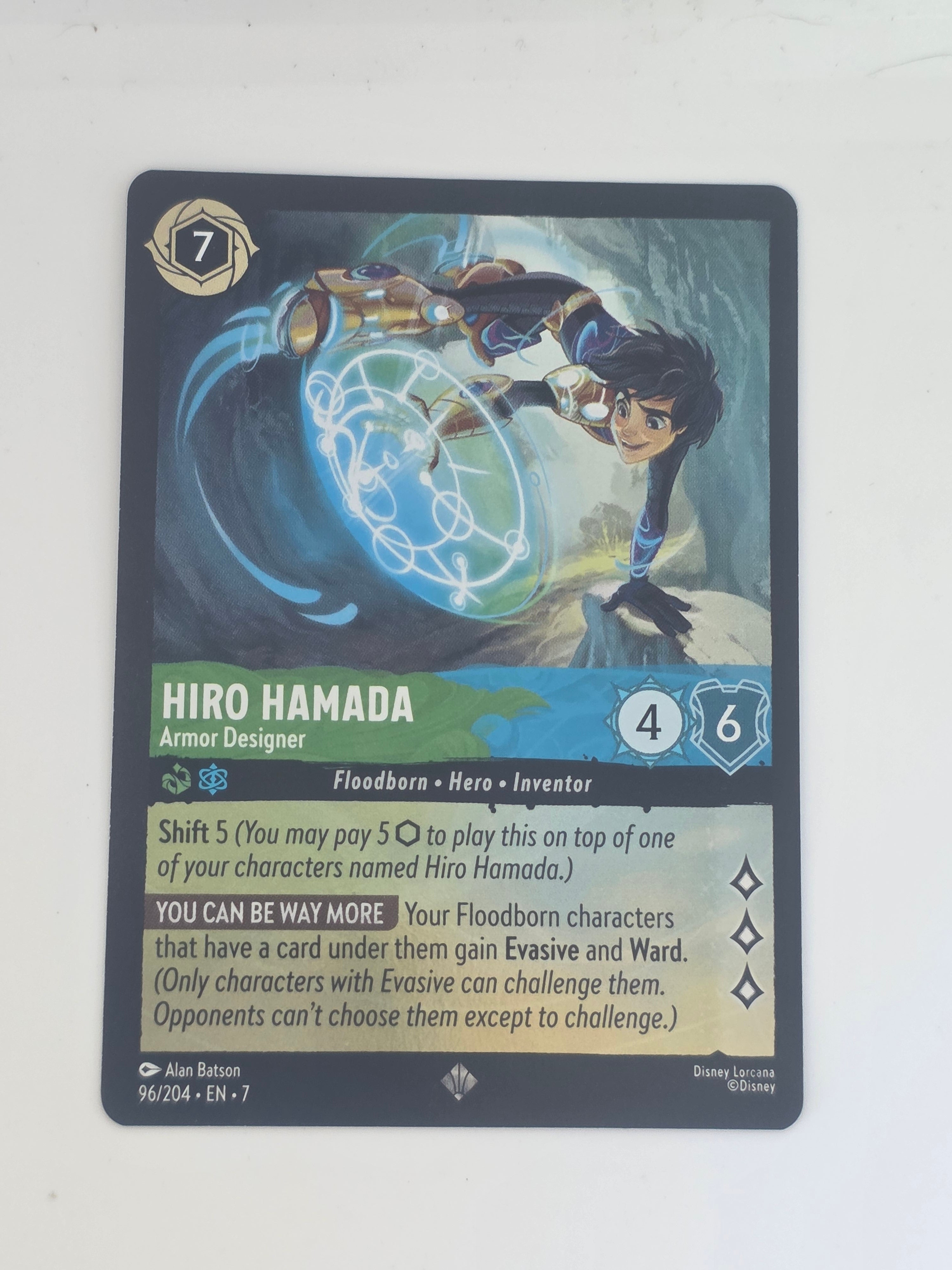 Lorcana Archazia's Island COLDFOIL #96/204 Hiro Hamada Armor Designer Super Rare