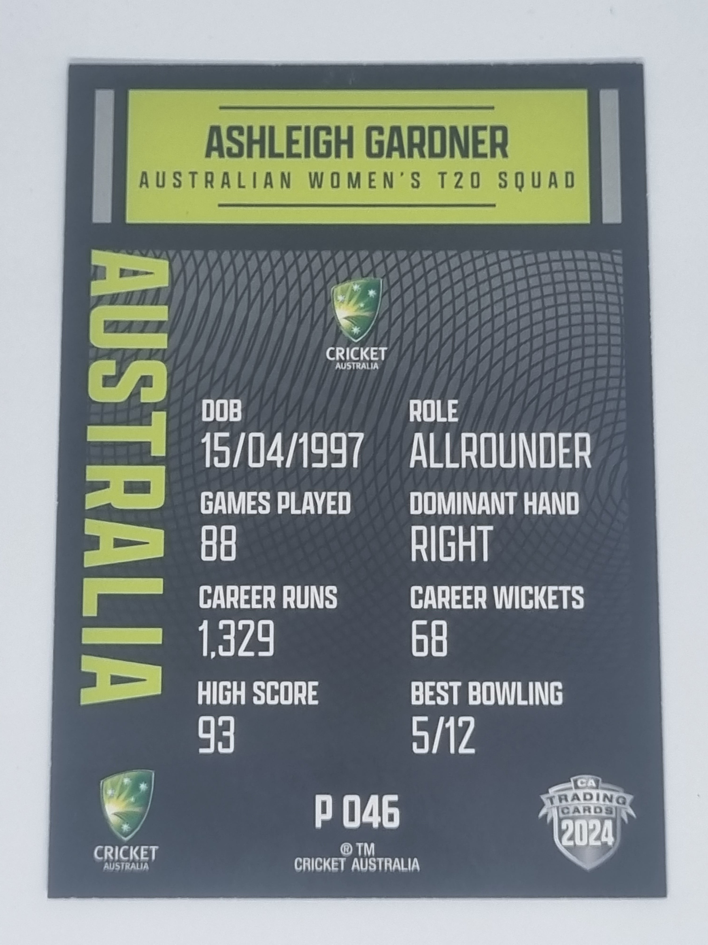 2024-25 LUXE Cricket Traders - Parallel - #P046 - Ashleigh Gardner - Aust T20