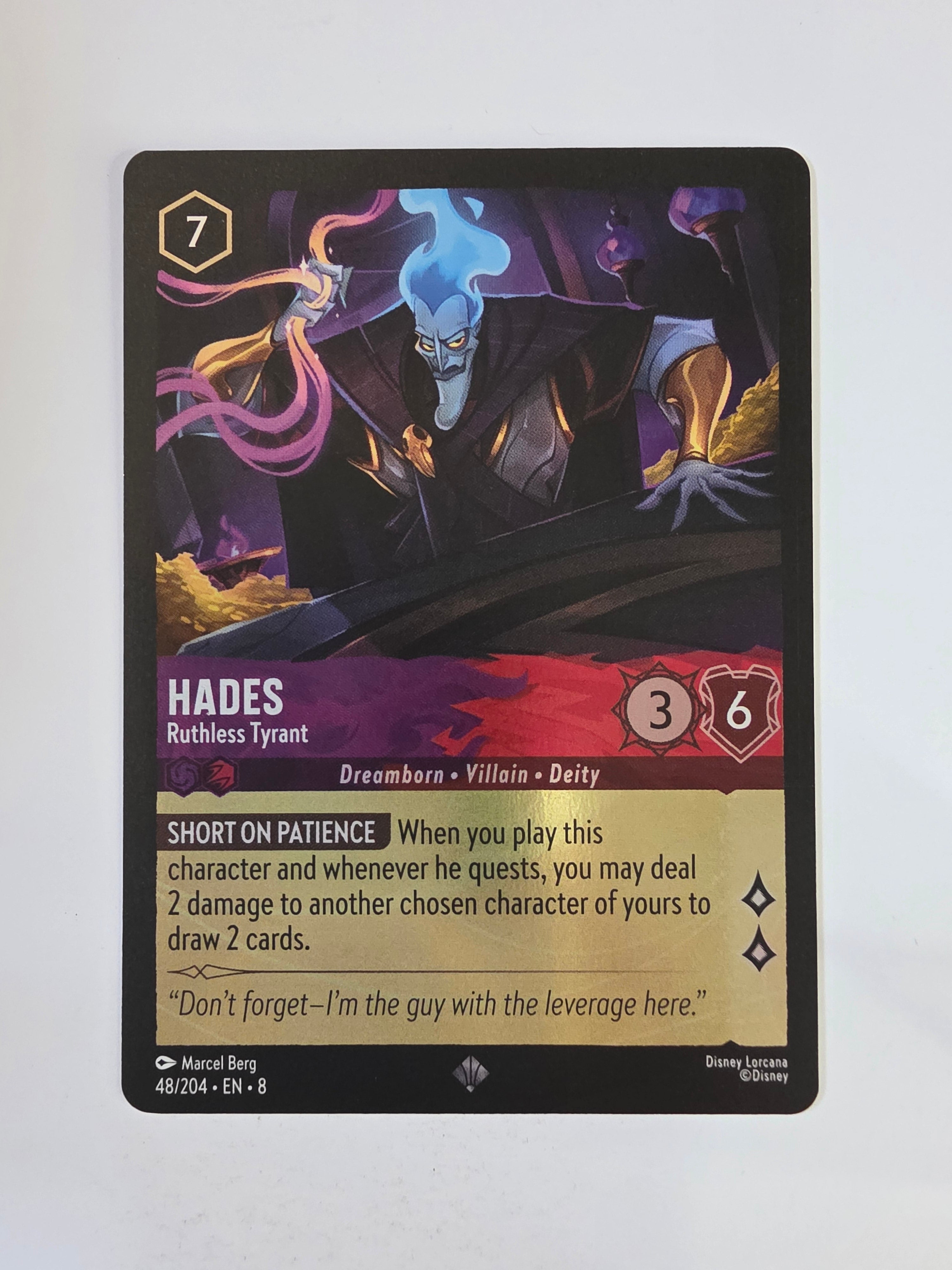 Disney Lorcana Reign of Jafar | Coldfoil | Hades Ruthless Tyrant | #048 | Super Rare
