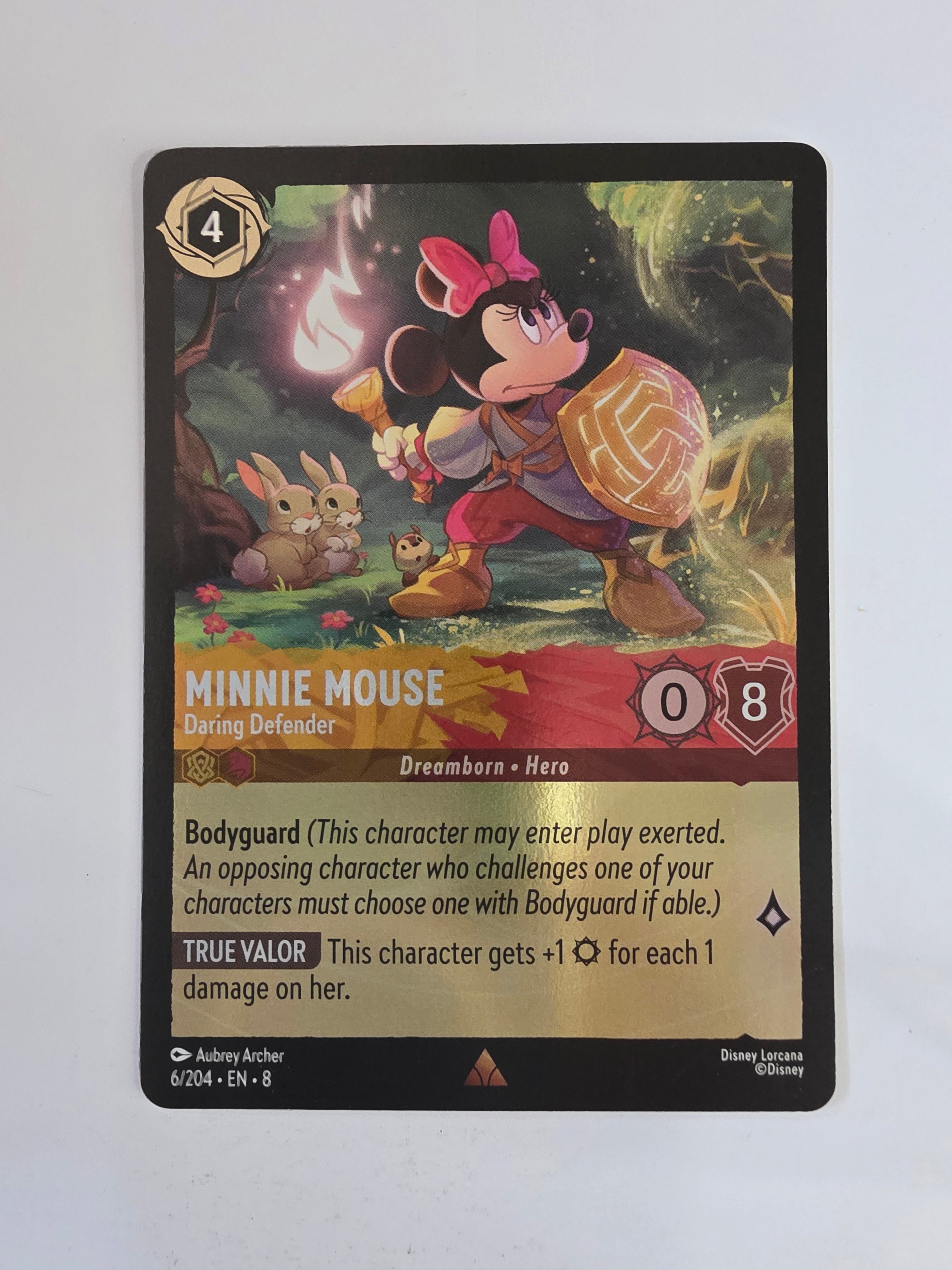 Disney Lorcana Reign of Jafar | Coldfoil | Minnie Mouse Daring Defender | #006 | Rare