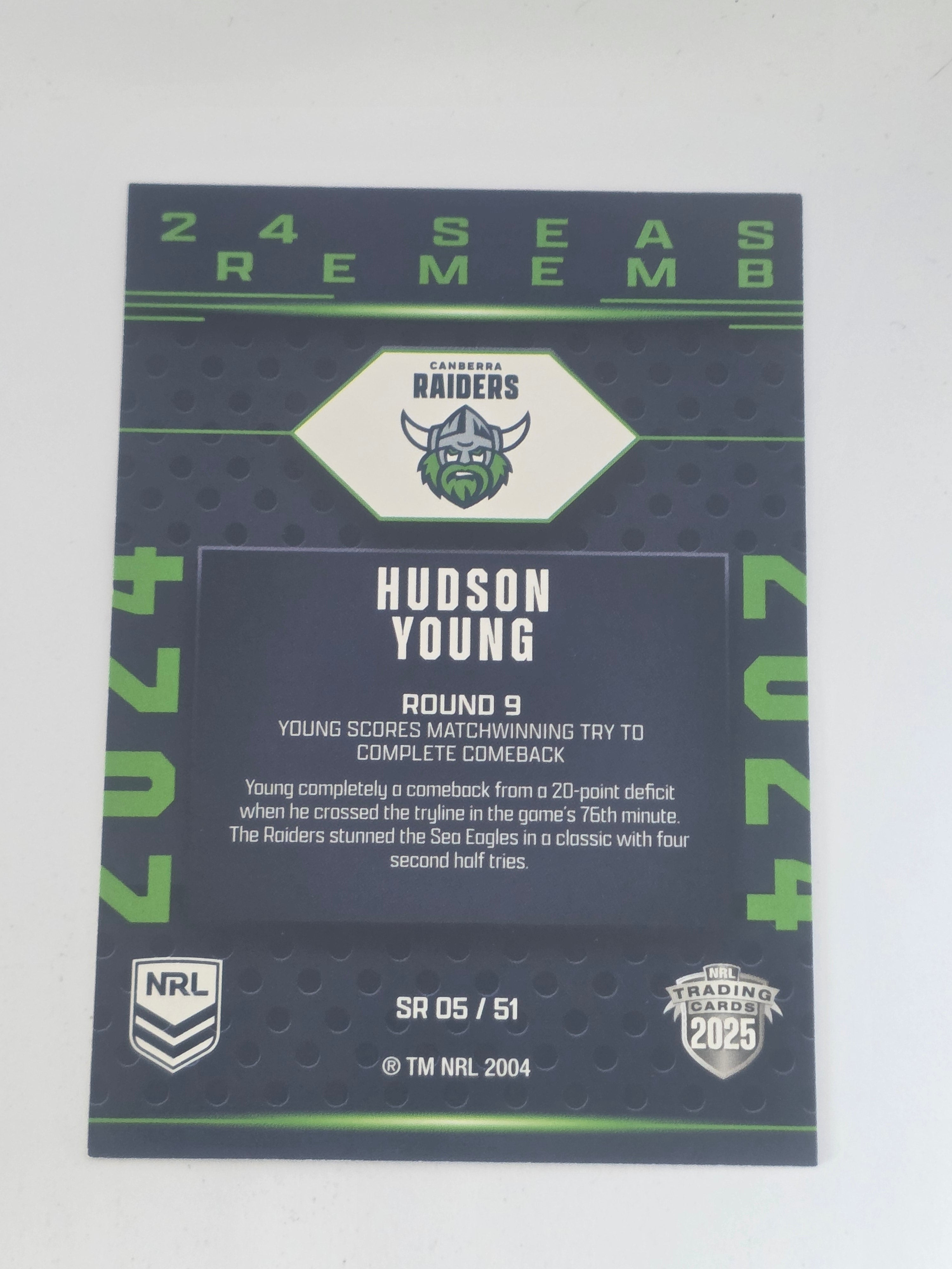 NRL 2025 Traders | 2024 Season to Remember | #SR5 | Hudson Young | Raiders