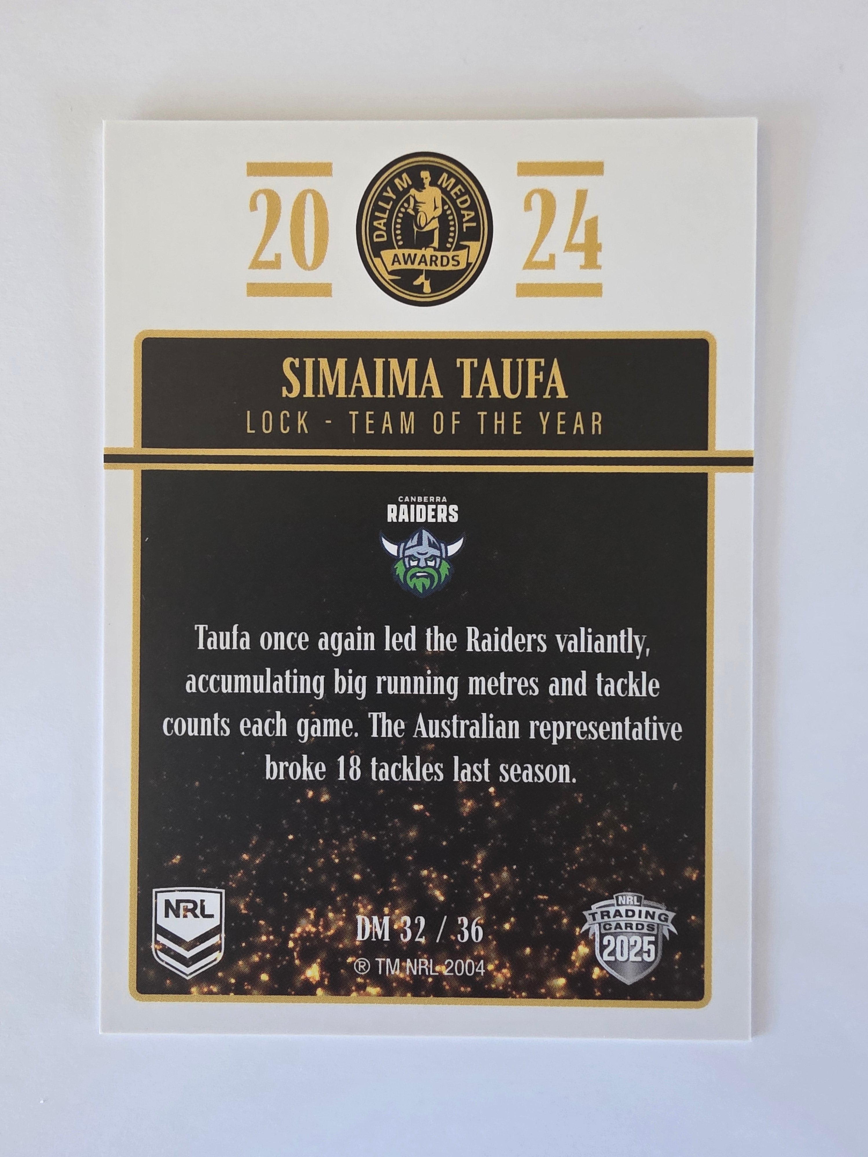 NRL 2025 Elite | 2024 Dally M Awards | #DM32 | Simaima Taufa | Raiders