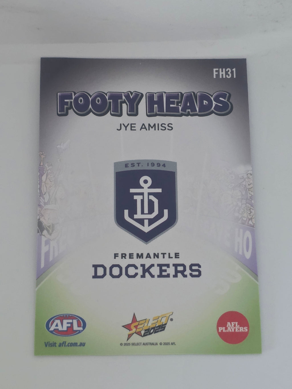 AFL Footy Stars 2025 | Footy Heads | #FH31 | J. Amiss | Fremantle