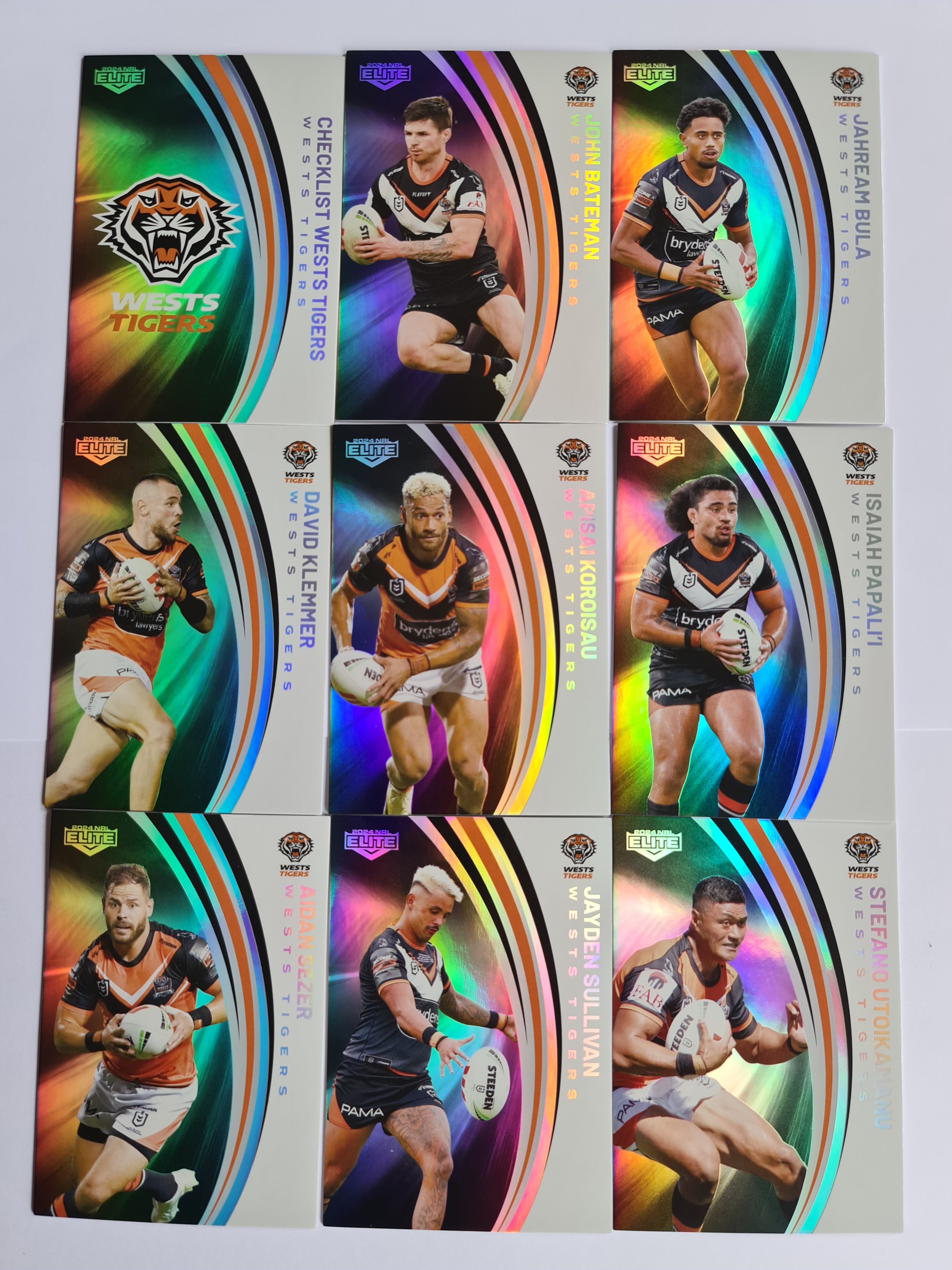 2024 Elite NRL - Pearl Team Set 9 Cards - Tigers