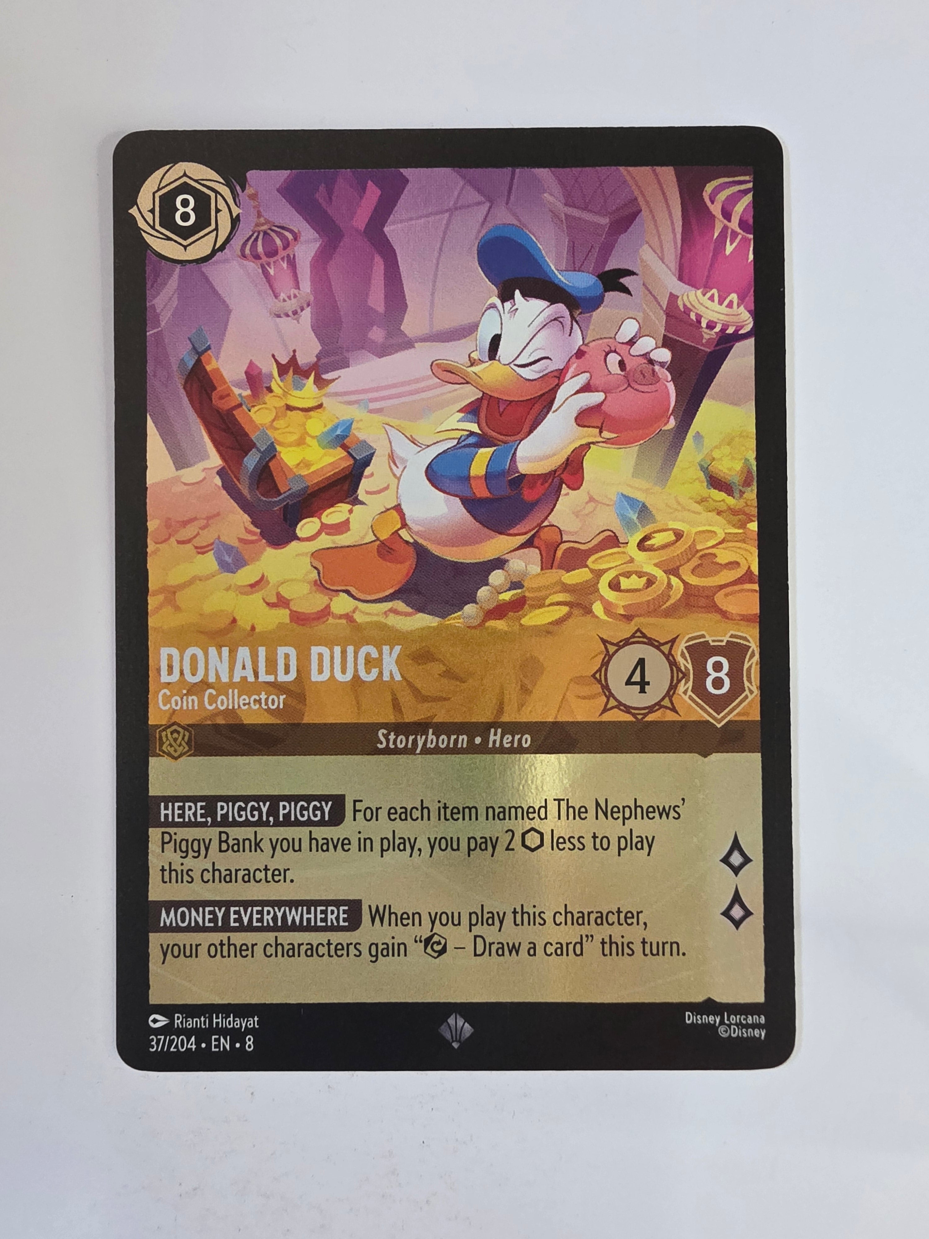 Disney Lorcana Reign of Jafar | Coldfoil | Donald Duck Coin Collector | #037 | Super Rare