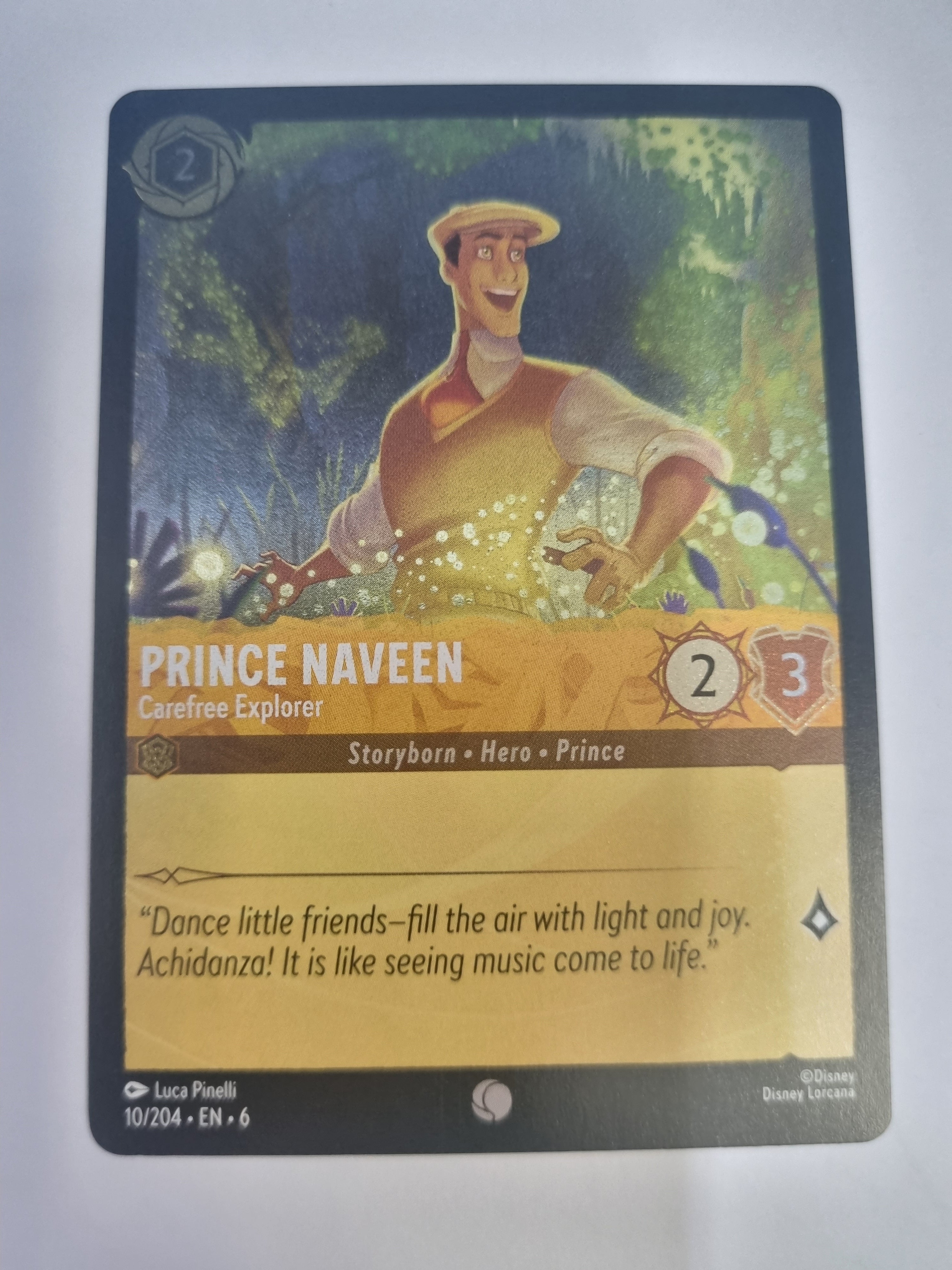 Lorcana Azurite Sea - COLDFOIL Prince Naceen - Carefree Explorer #10/204 Common
