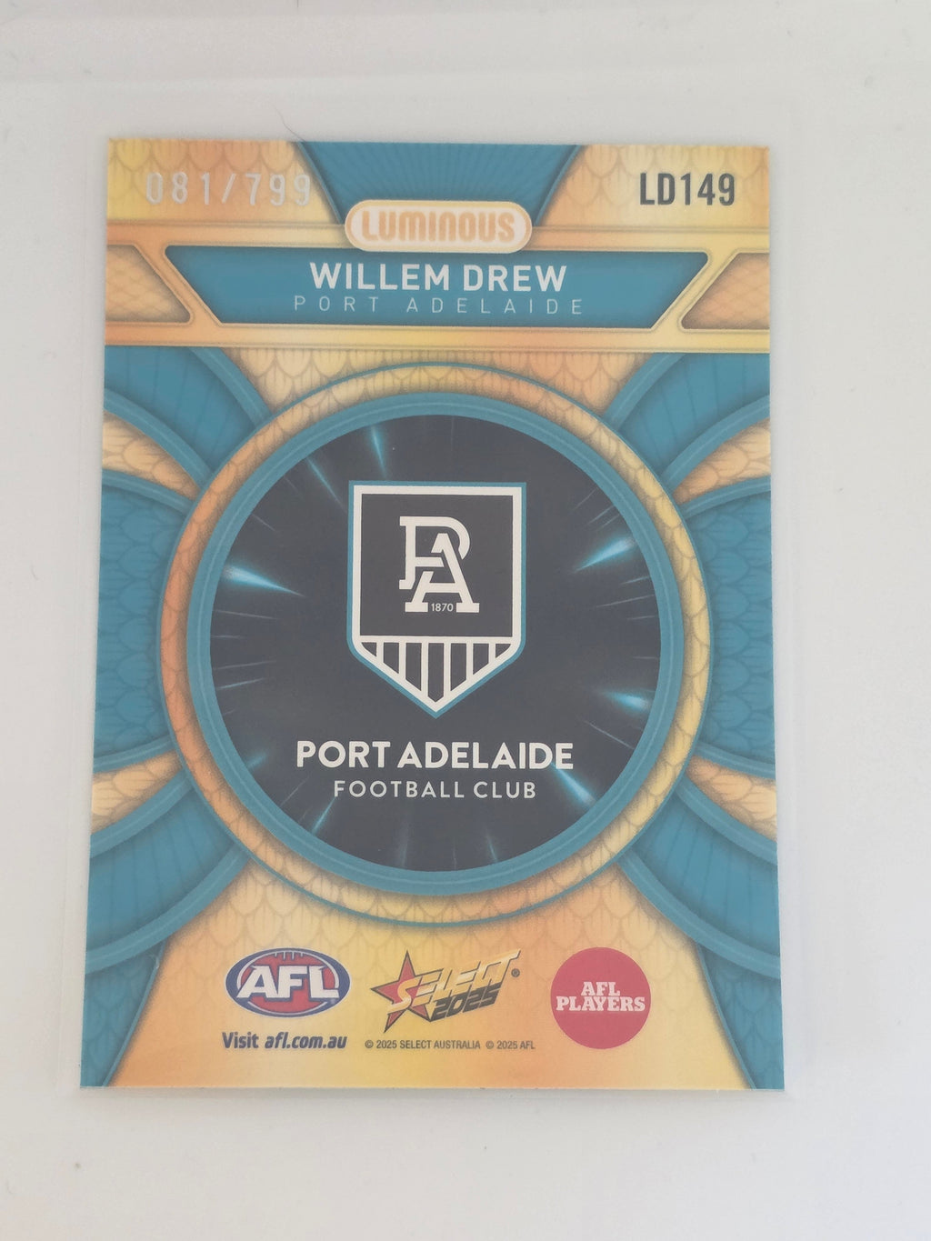 AFL Footy Stars 2025 Luminous Dragon Scales LD149 W. DREW Port Adelaide #081/799