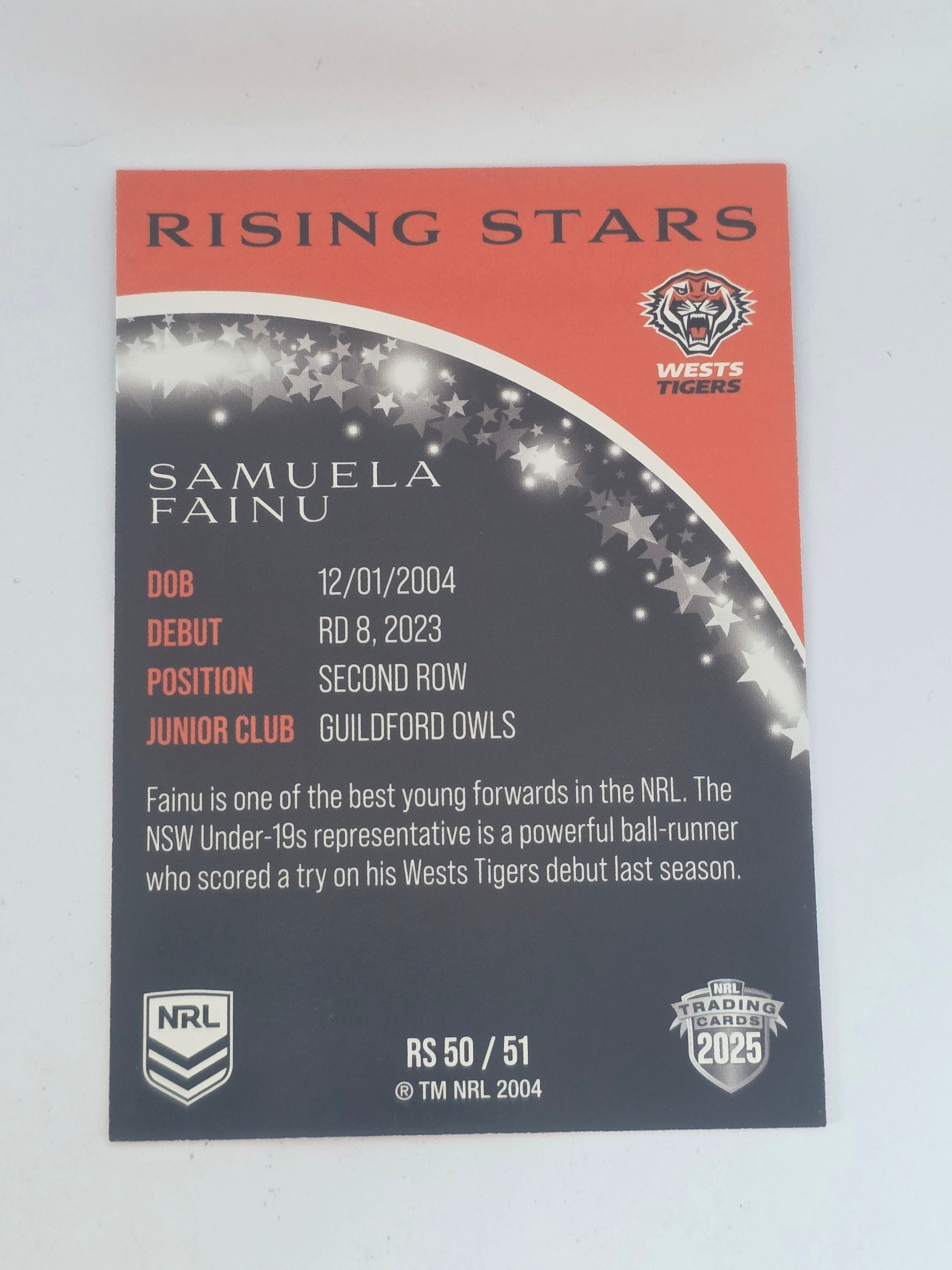 NRL 2025 Traders | Rising Stars | #RS50 | Samuela Fainu | Tigers