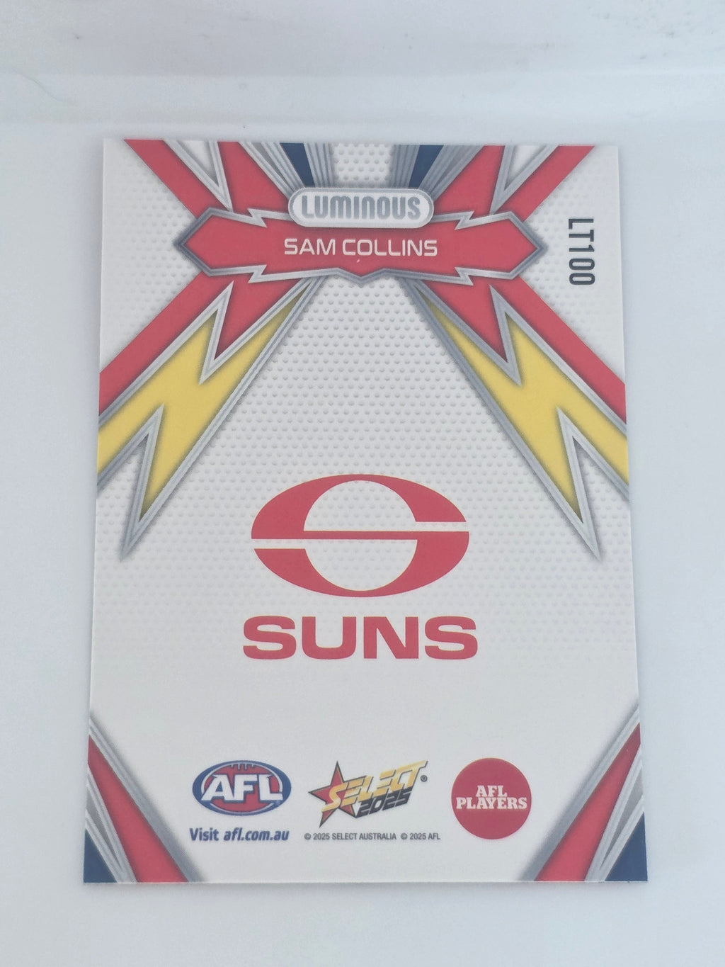 AFL Footy Stars 2025 | Luminous Thunderbolt | #LT100 S. Collins Gold Coast Suns