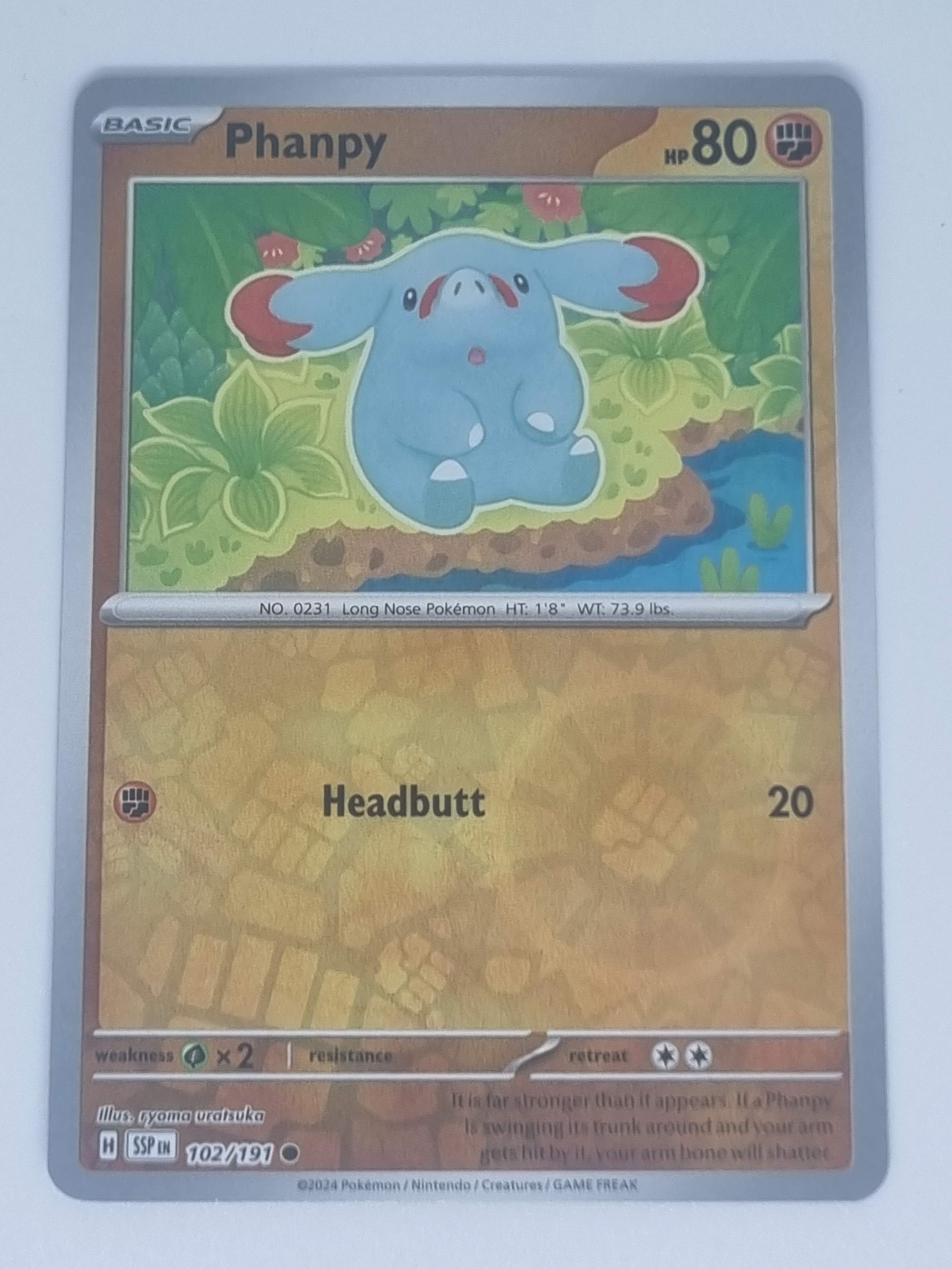 Pokemon TCG - Surging Sparks - #102/191 - Reverse Holo - Phanpy - Common