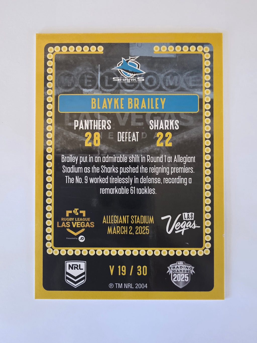 NRL 2025 Elite | 2025 Vegas Round | #V19 | Blayke Brailey | Sharks