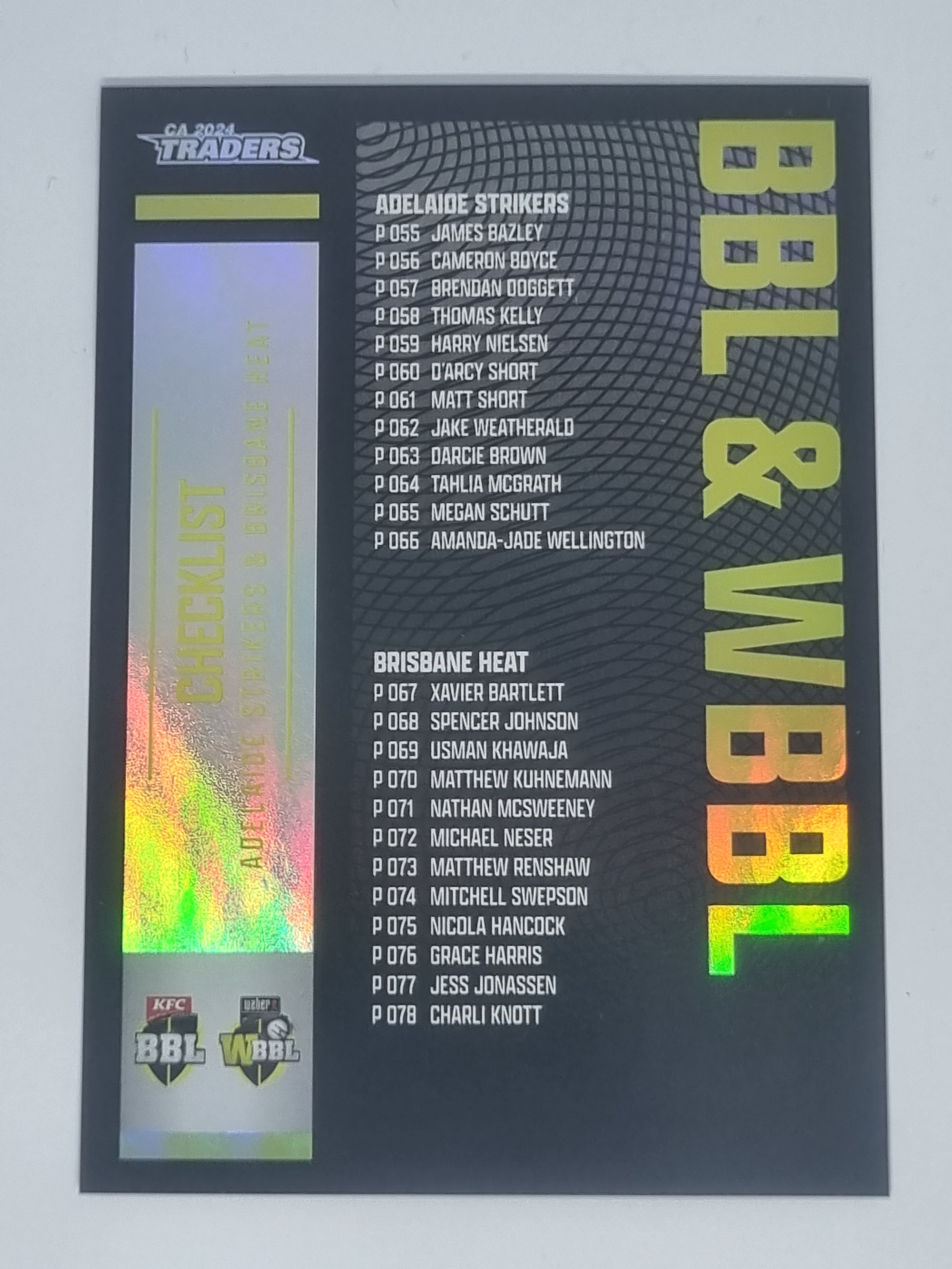 2024-25 LUXE Cricket Traders - Parallel - #P152 - Checklist - BBL/WBBL Teams 1
