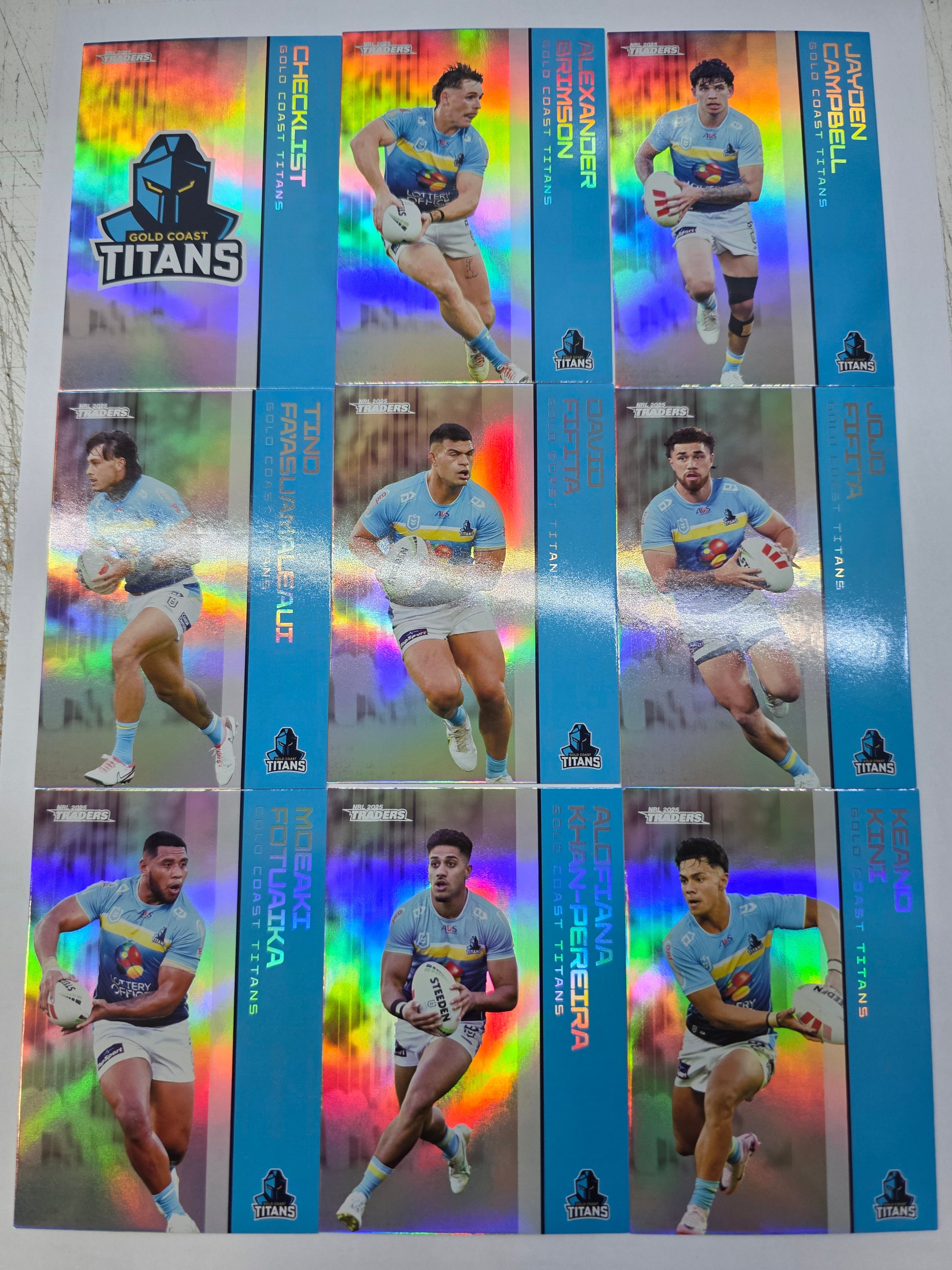 NRL 2025 Traders - Silver Team Set 9 Cards - Titans