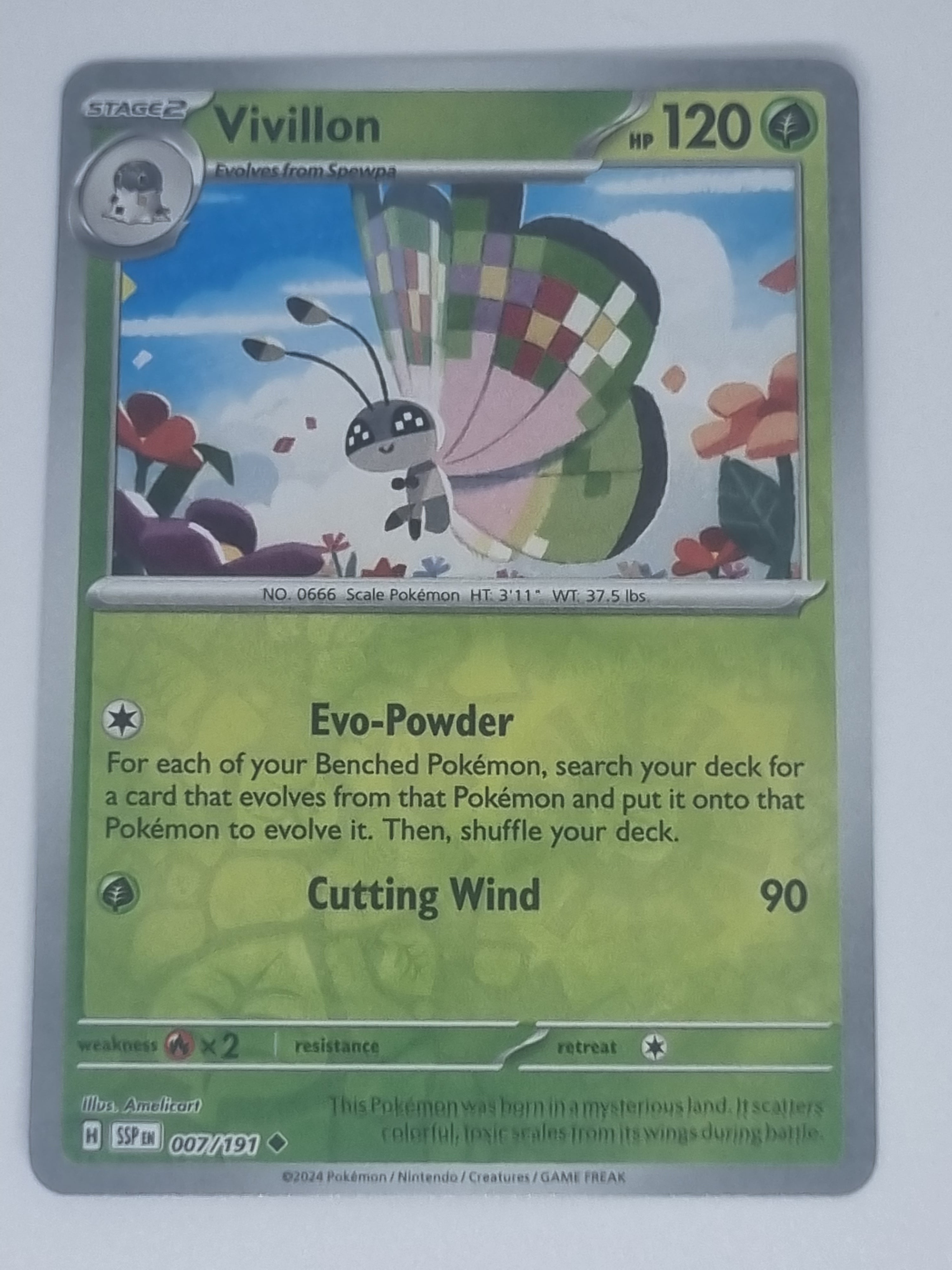 Pokemon TCG - Surging Sparks - #007/191 - Reverse Holo - Vivillon - Uncommon