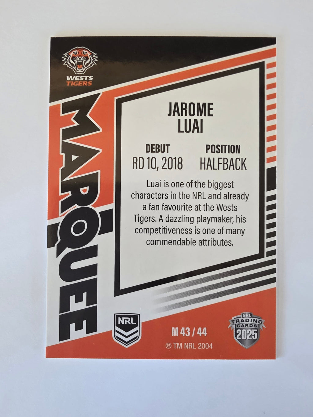 NRL 2025 Elite | Marquee | #M43 | Jarome Luai | Tigers