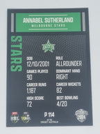 2024-25 LUXE Cricket Traders - Parallel - #P114 - Annabel Sutherland - Stars