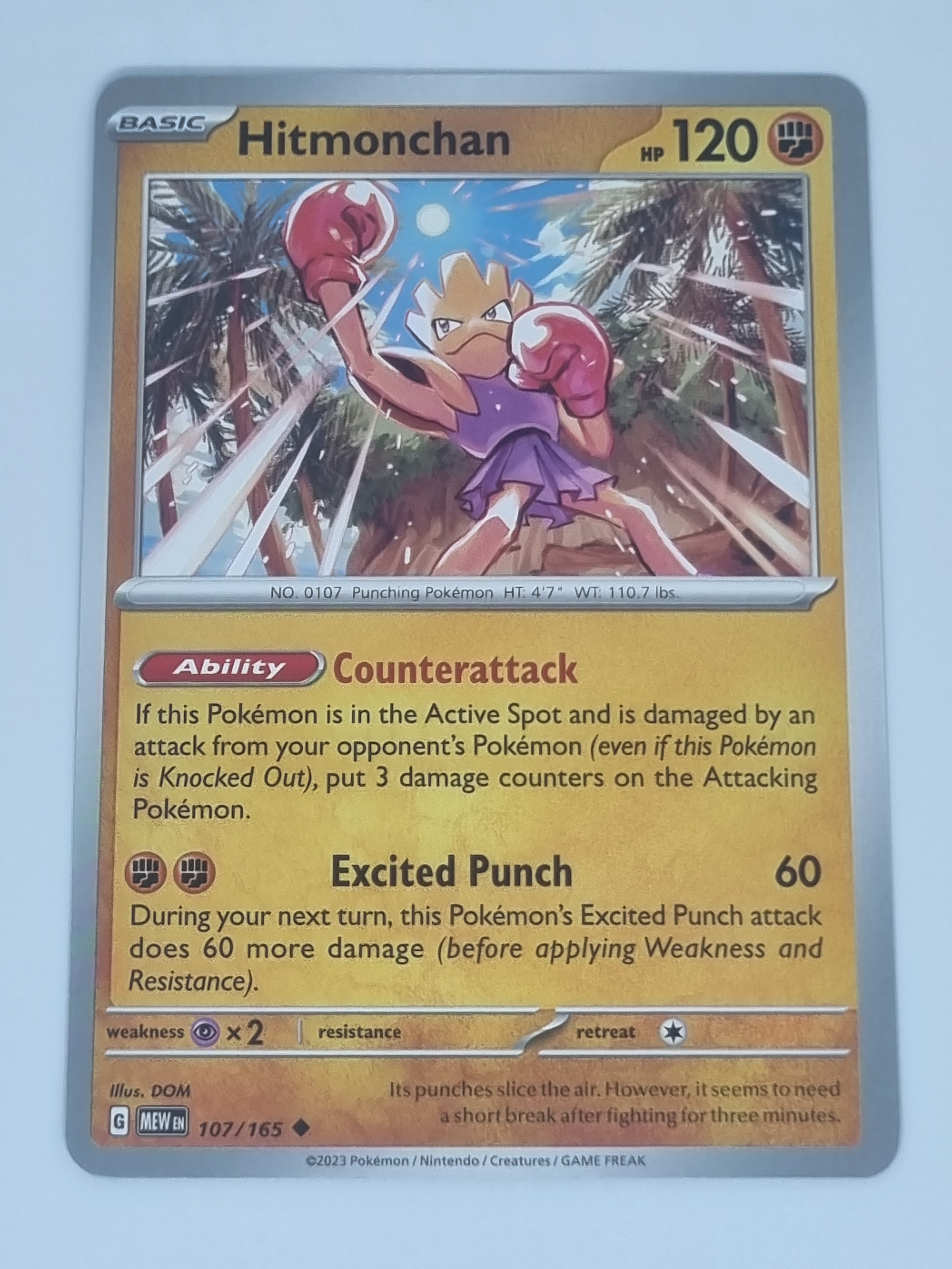 Pokemon TCG - Pokemon 151 - #107/165 - Hitmonchan - Uncommon