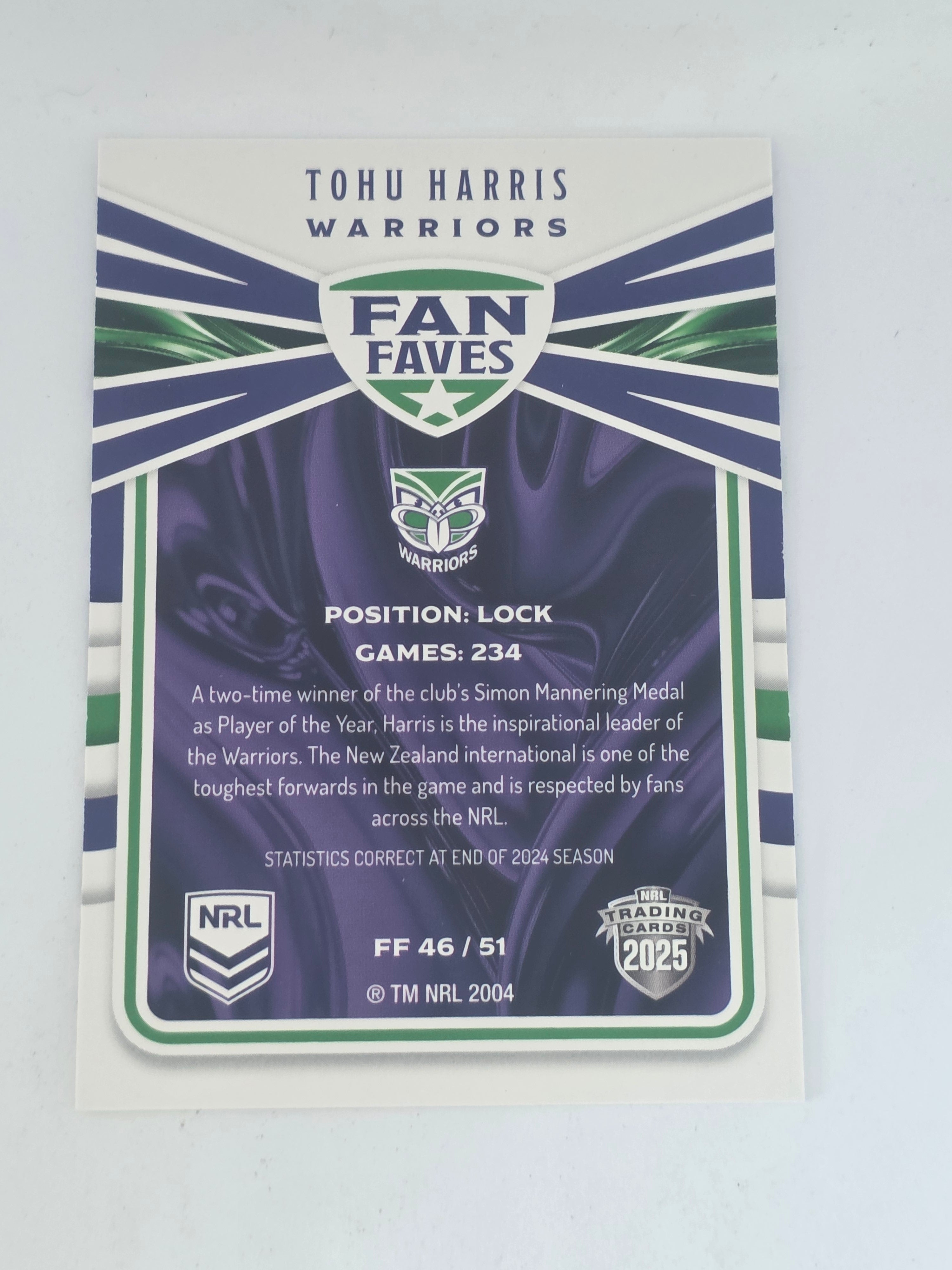 NRL 2025 Traders | Fan Favourites | #FF46 | Tohu Harris | Warriors