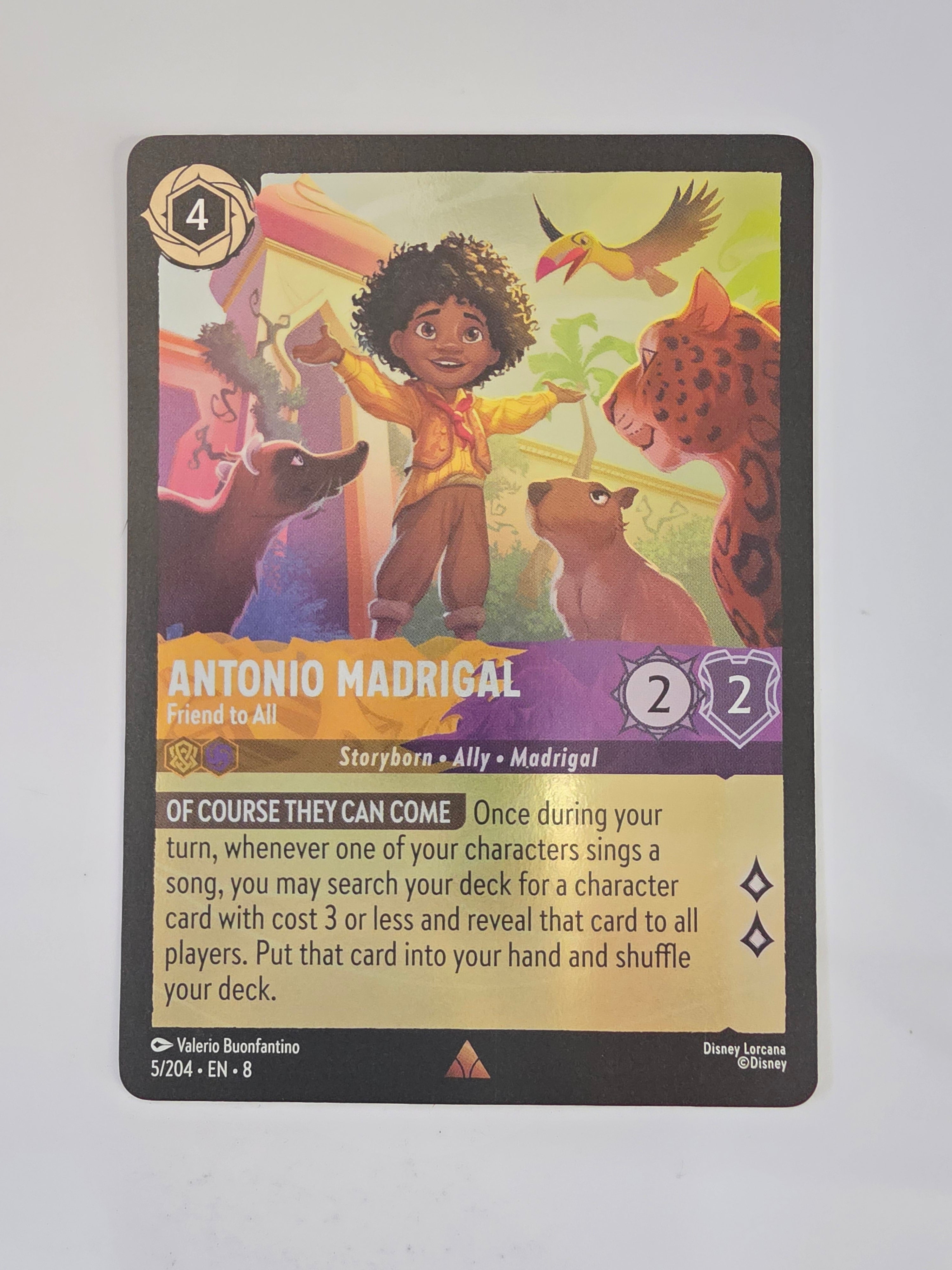 Disney Lorcana Reign of Jafar | Coldfoil | Antonio Madrigal Friend to All | #005 | Rare