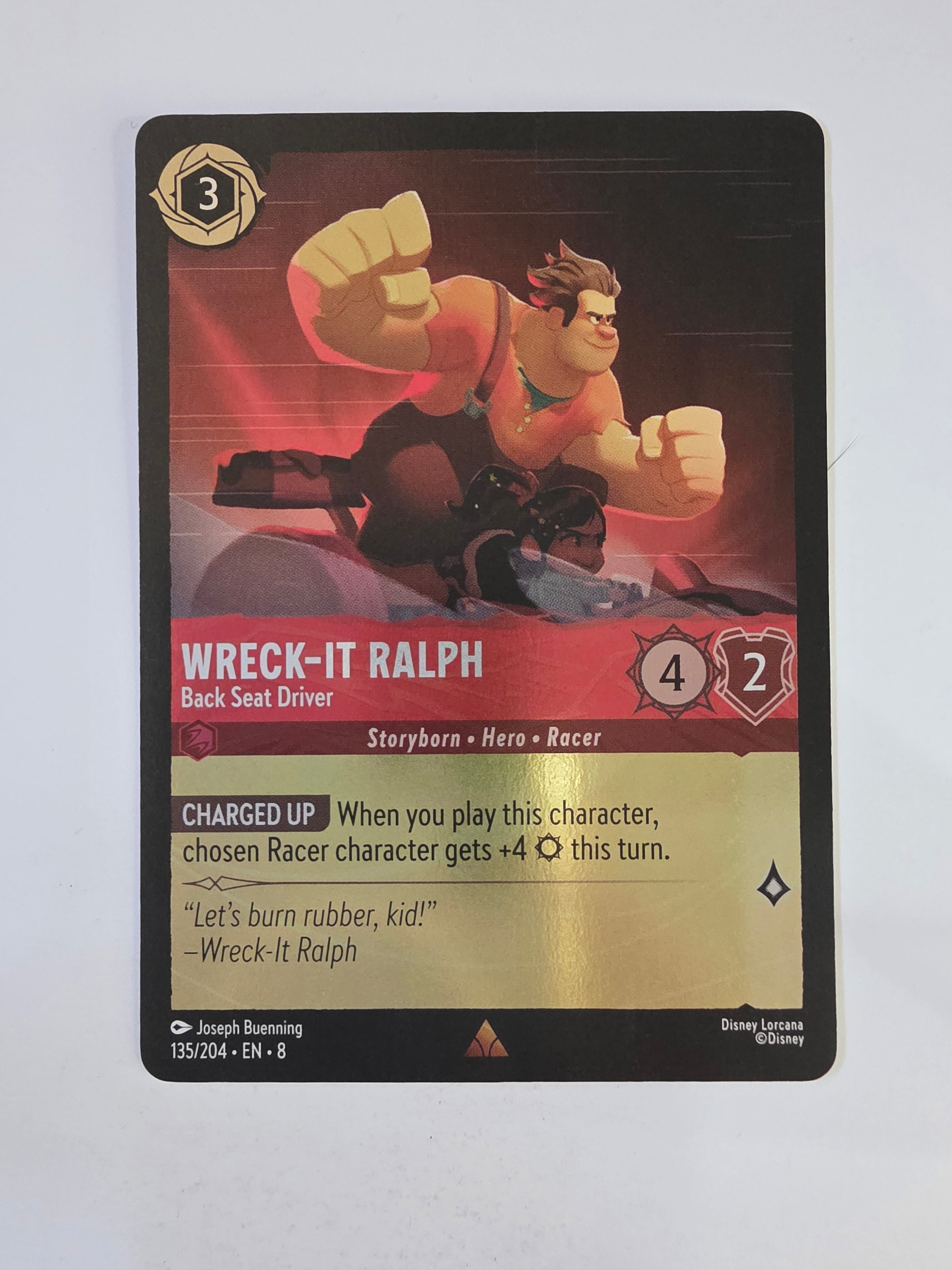 Disney Lorcana Reign of Jafar | Coldfoil | Wreck-It Ralph Back Seat Driver | #135 | Rare