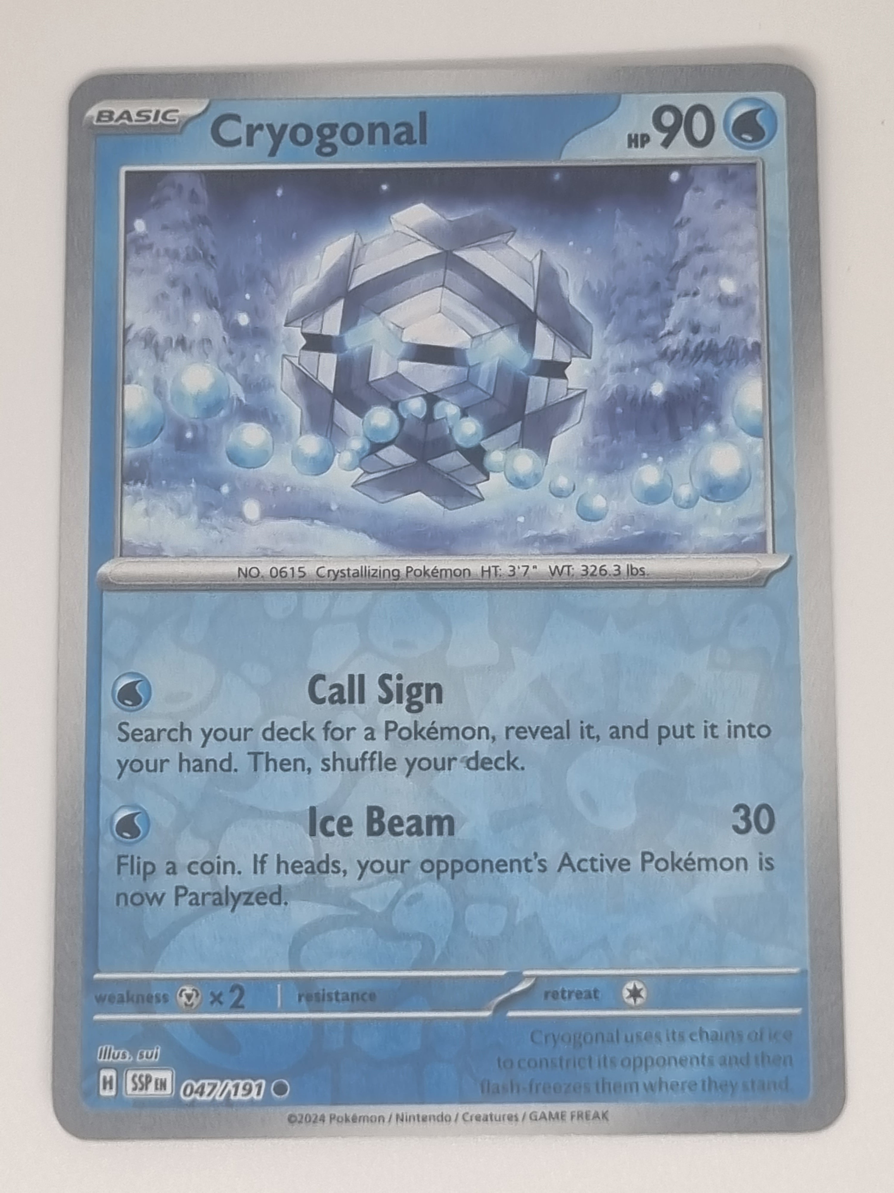 Pokemon TCG - Surging Sparks - #047/191 - Reverse Holo - Cryogonal - Common