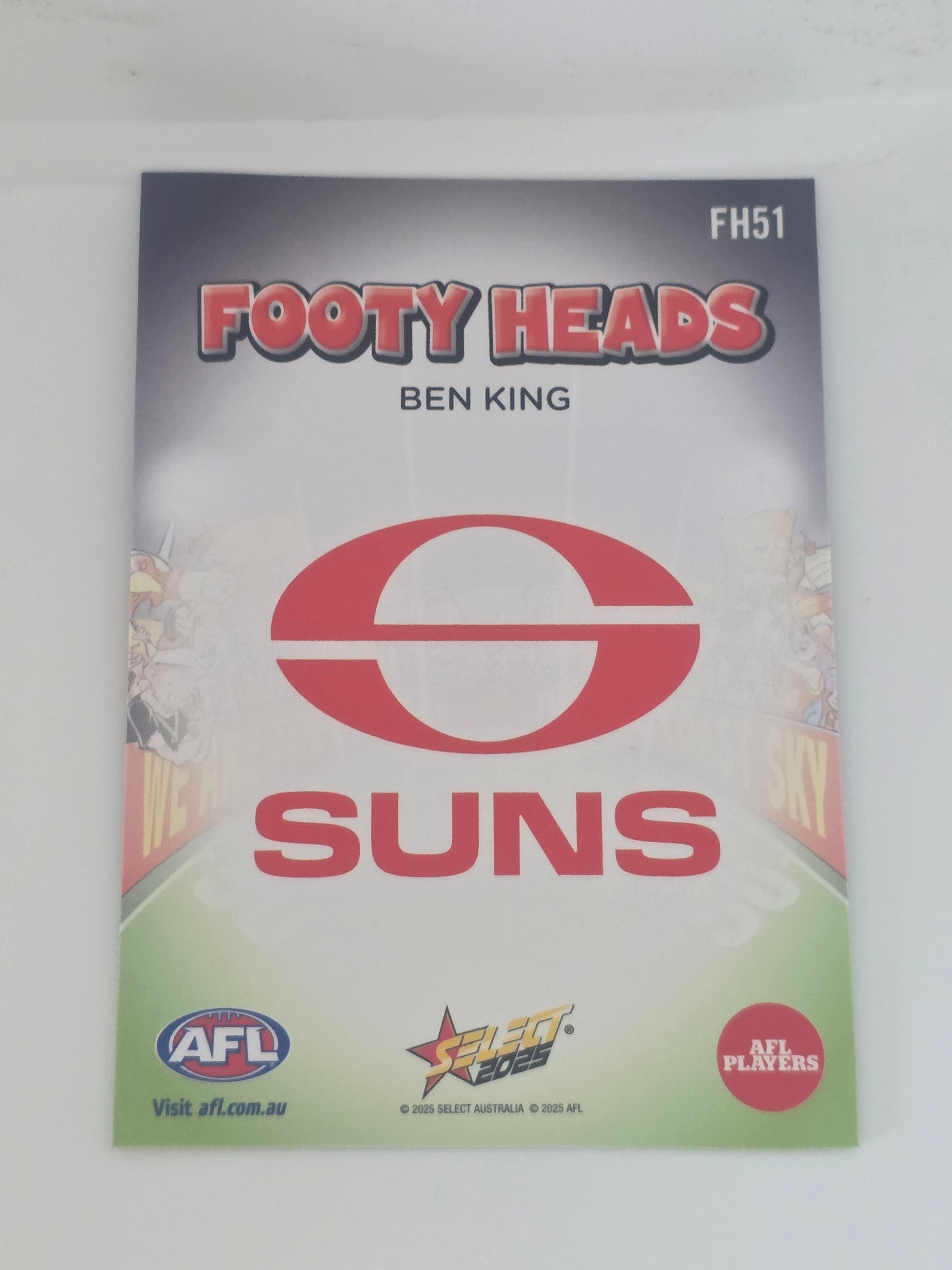 AFL Footy Stars 2025 | Footy Heads | #FH51 | B. King | Gold Coast Suns