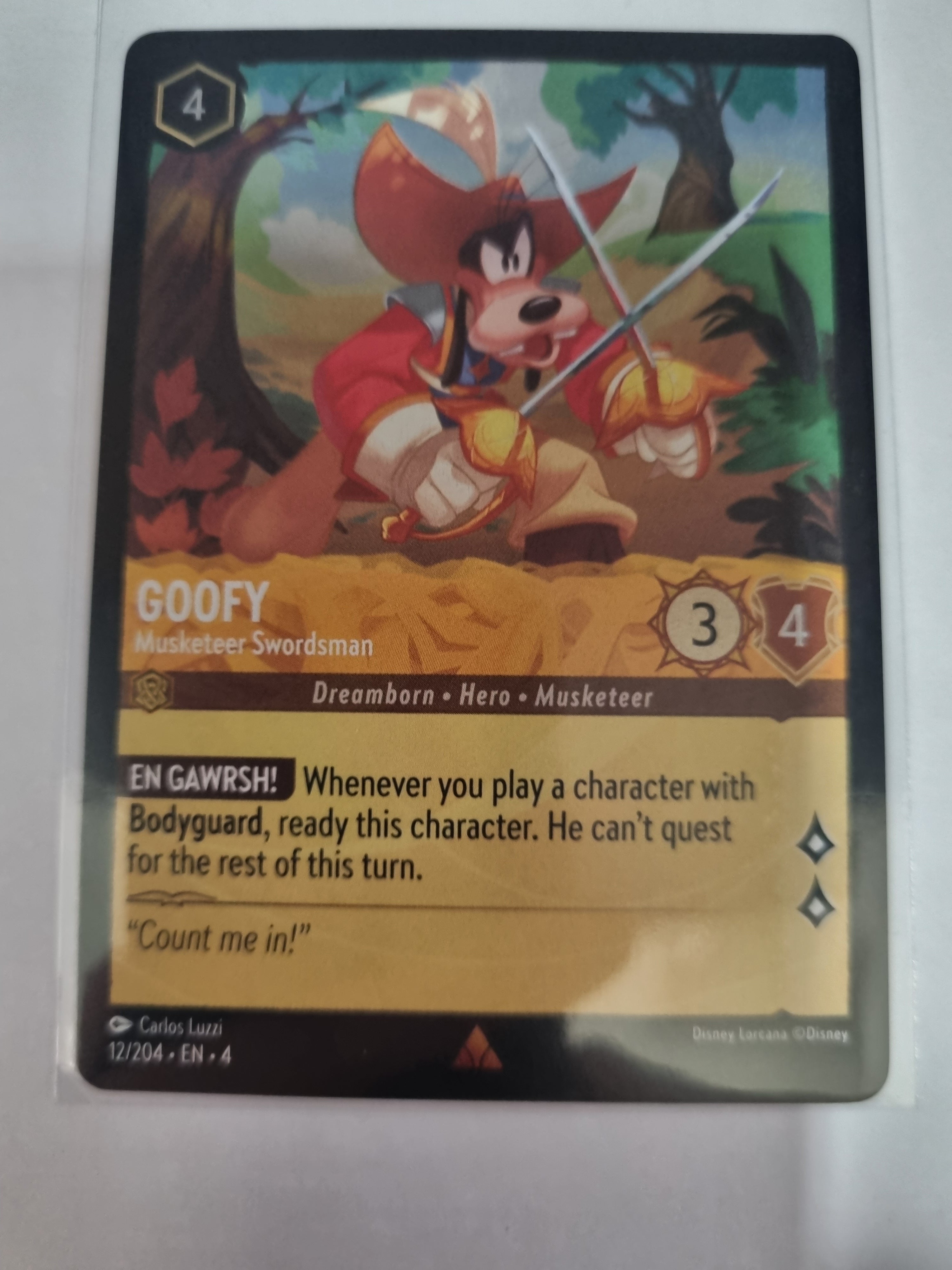 Ursula's Return - Coldfoil - Goofy - Musketeer Swordsman - 12/204 - Rare