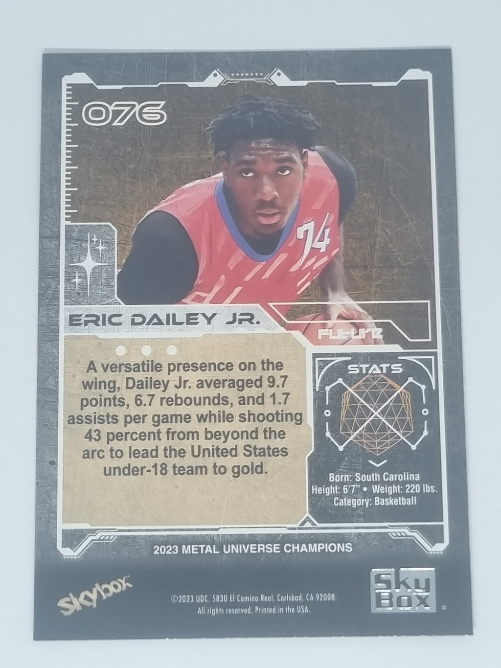 2023 Skybox Metal Universe Champions - #076 - Eric Dailey Jr.