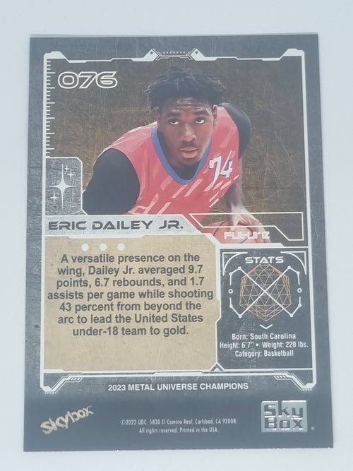 2023 Skybox Metal Universe Champions - #076 - Eric Dailey Jr.