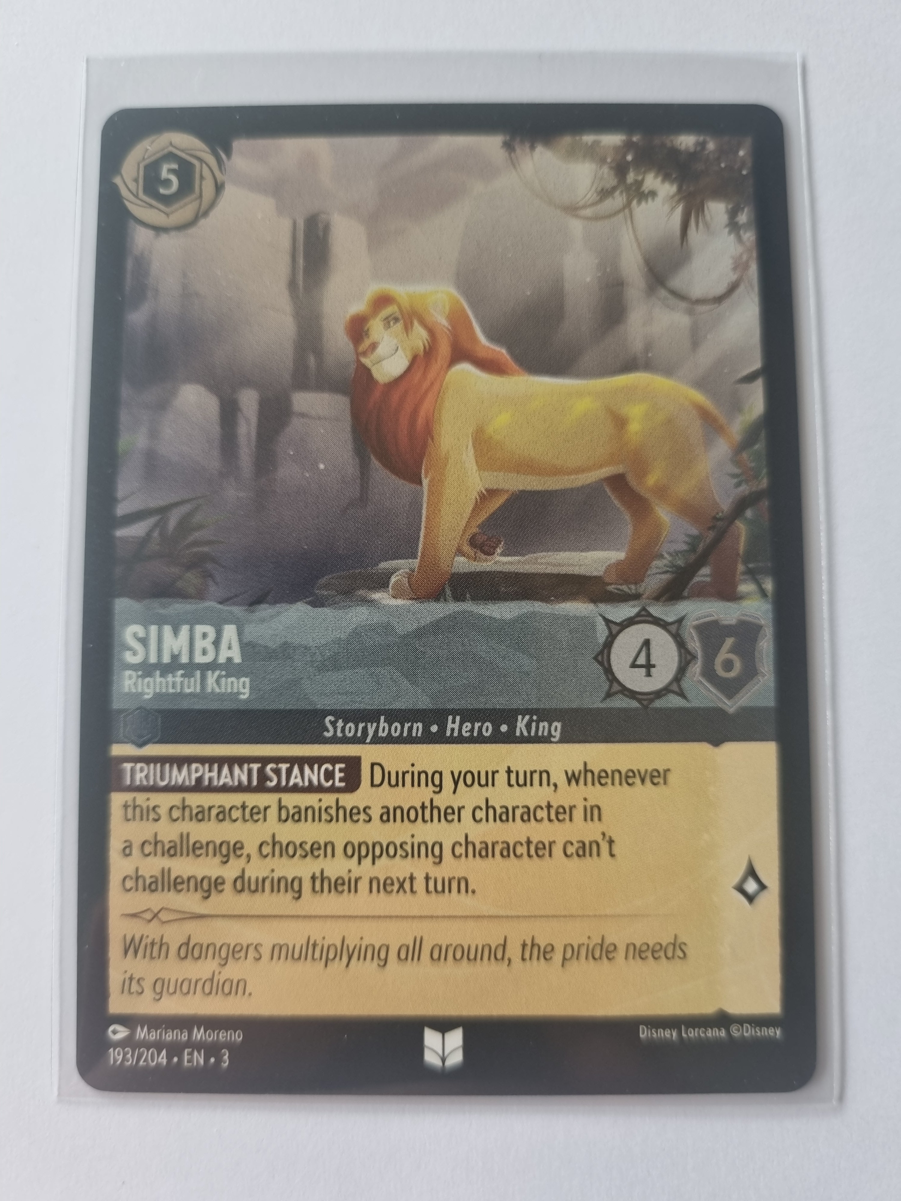 Into the Inklands - Coldfoil - Simba - Rightful King - 193/204 - Uncommon