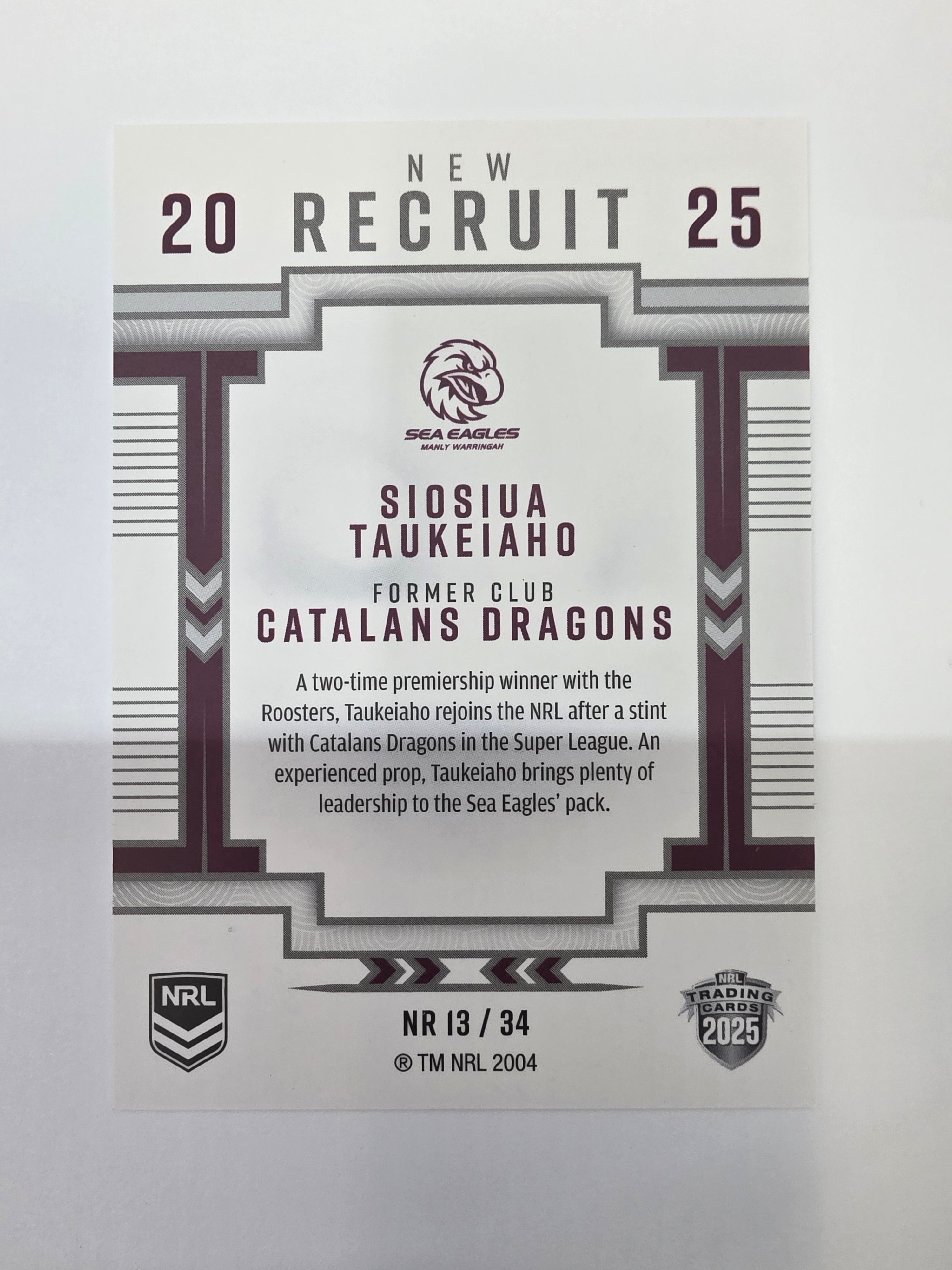NRL 2025 Elite | New Recruits | #NR13 | Siosiua Taukeiaho | Sea Eagles