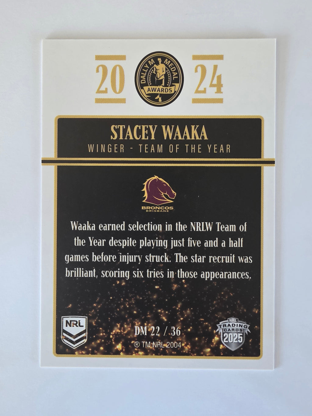 NRL 2025 Elite | 2024 Dally M Awards | #DM22 | Stacey Waaka | Broncos