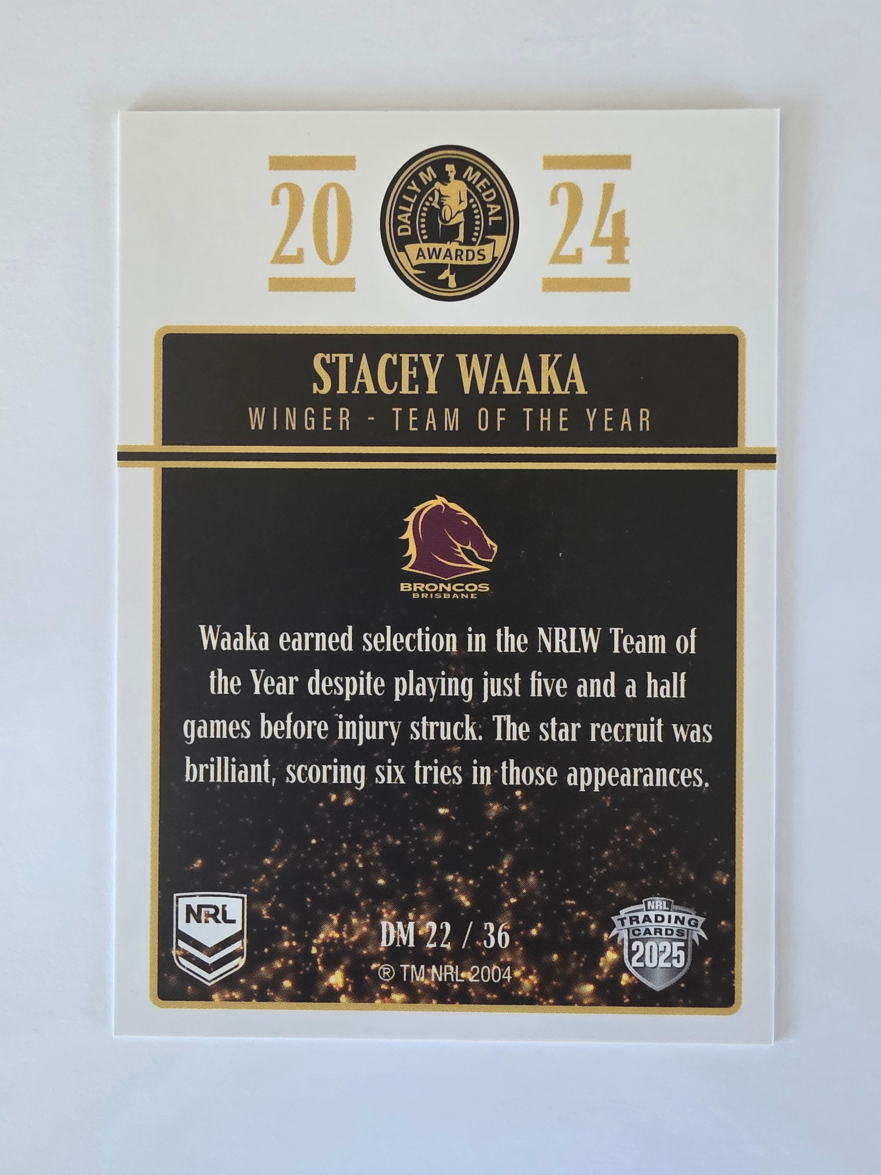 NRL 2025 Elite | 2024 Dally M Awards | #DM22 | Stacey Waaka | Broncos