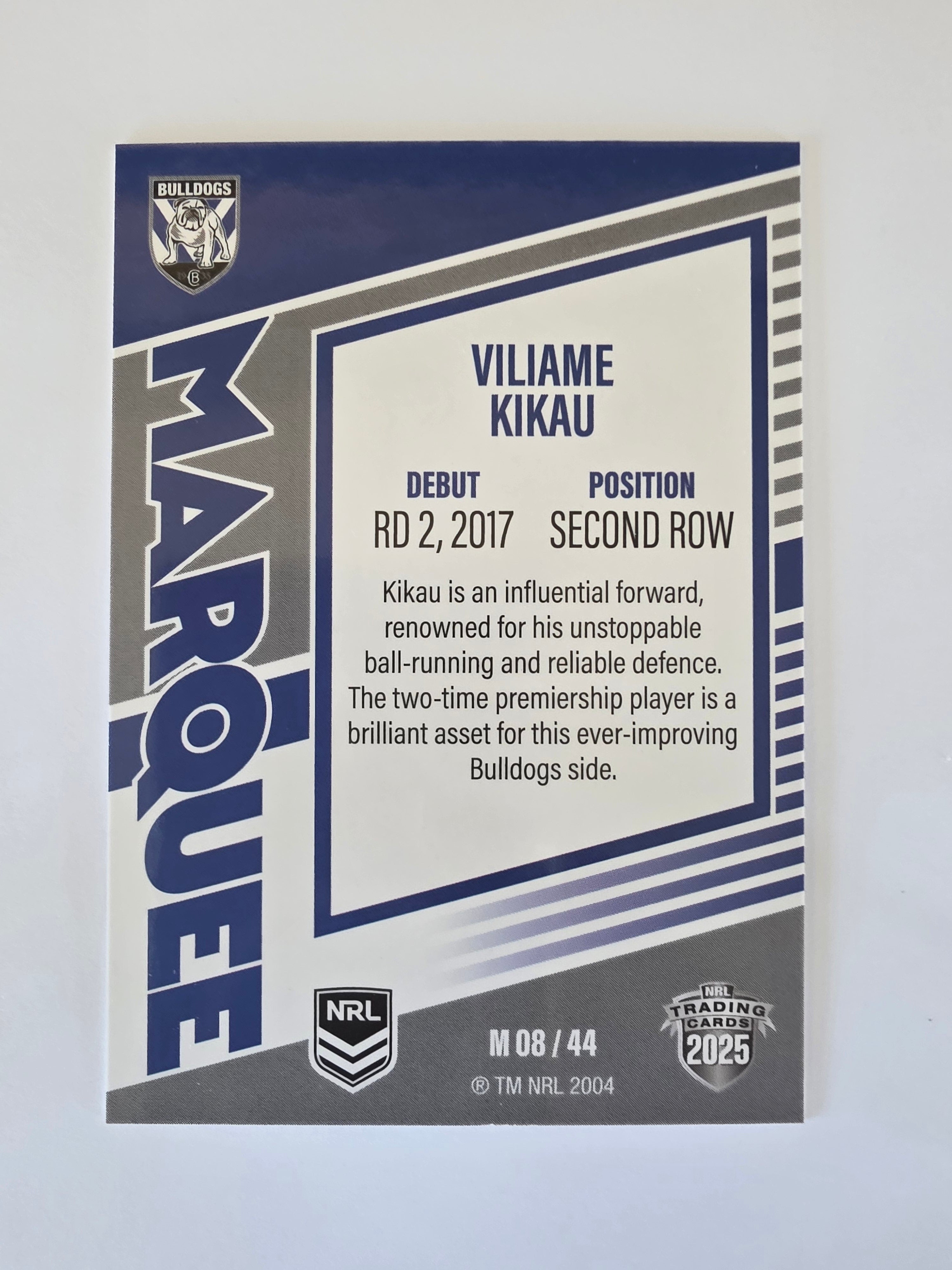 NRL 2025 Elite | Marquee | #M08 | Viliame Kikau | Bulldogs