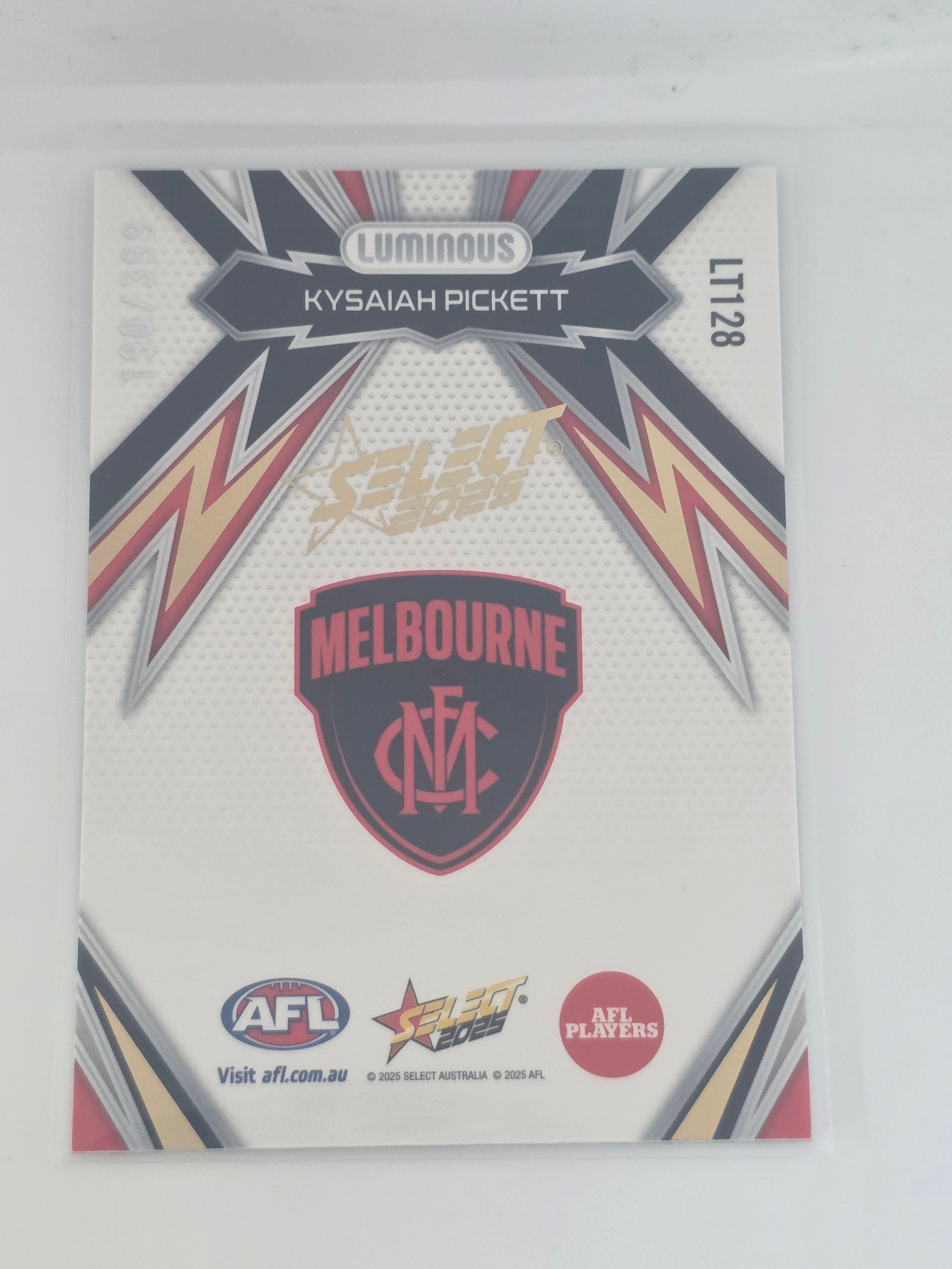 AFL Footy Stars 2025 Luminous Thunderbolt Gold #LT128 K. Pickett Melbourne #190/399