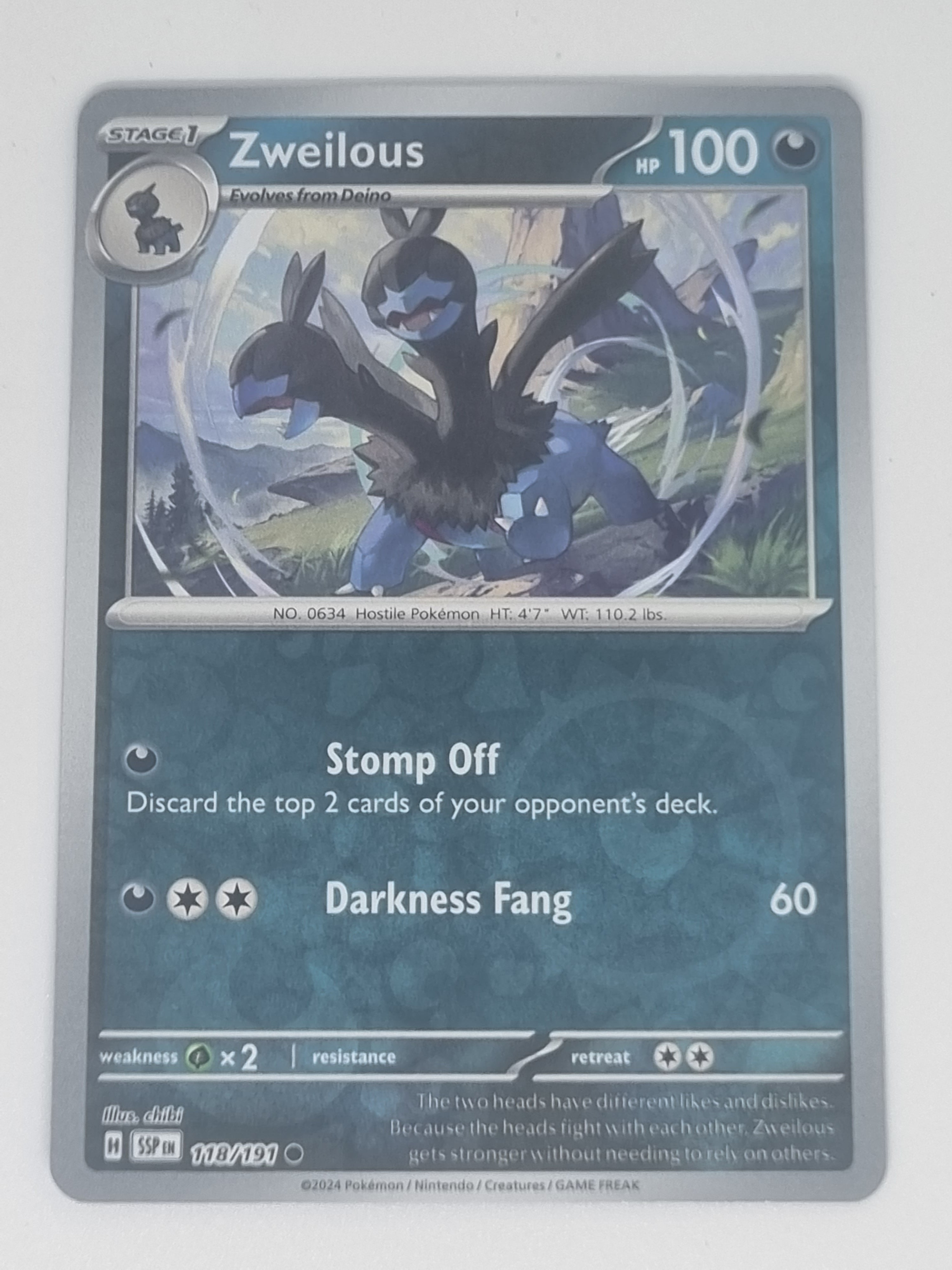 Pokemon TCG - Surging Sparks - #118/191 - Reverse Holo - Zweilous - Common