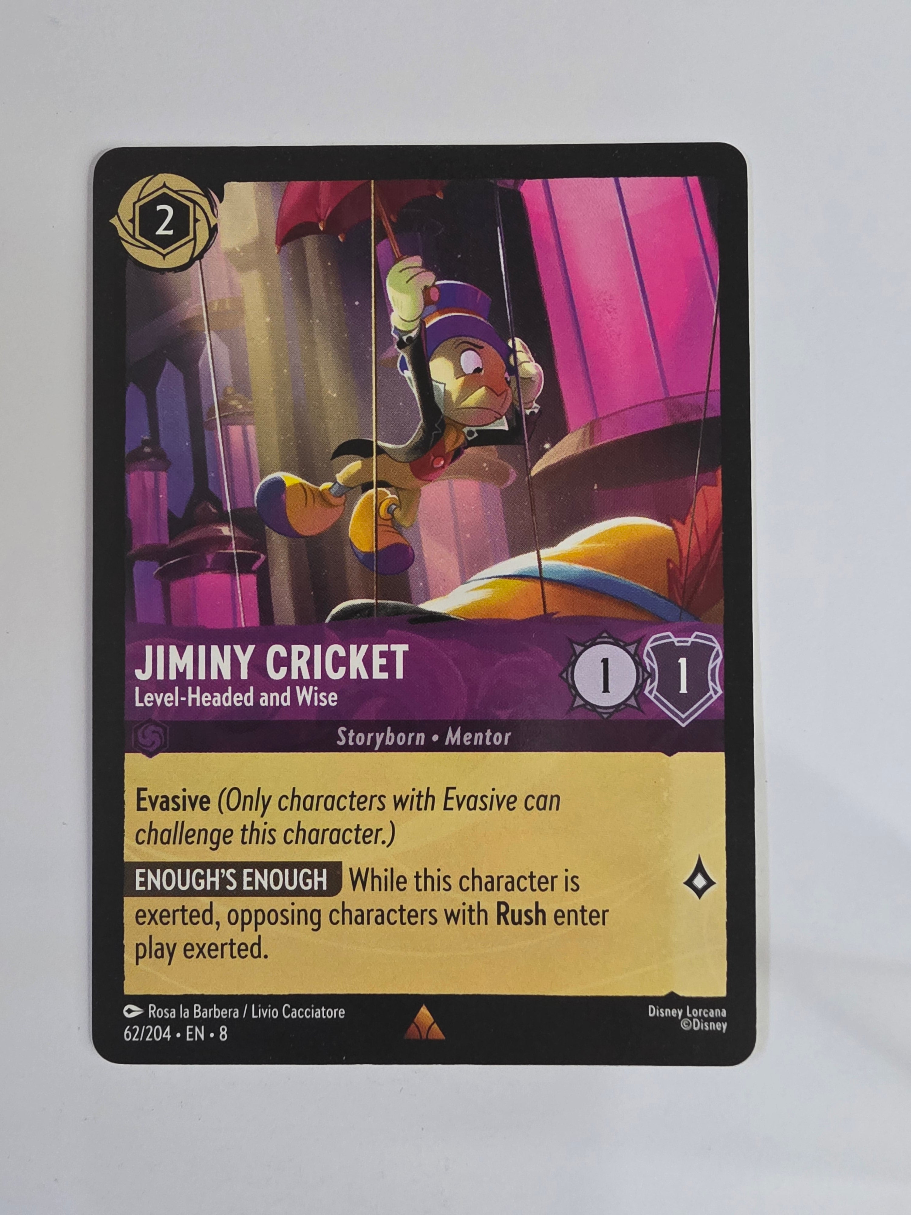 Disney Lorcana Reign of Jafar | Jiminy Cricket Conscientious & Wise | #062 | Rare
