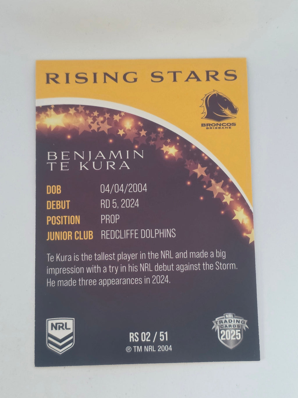 NRL 2025 Traders | Rising Stars | #RS2 | Benjamin Te Kura | Broncos
