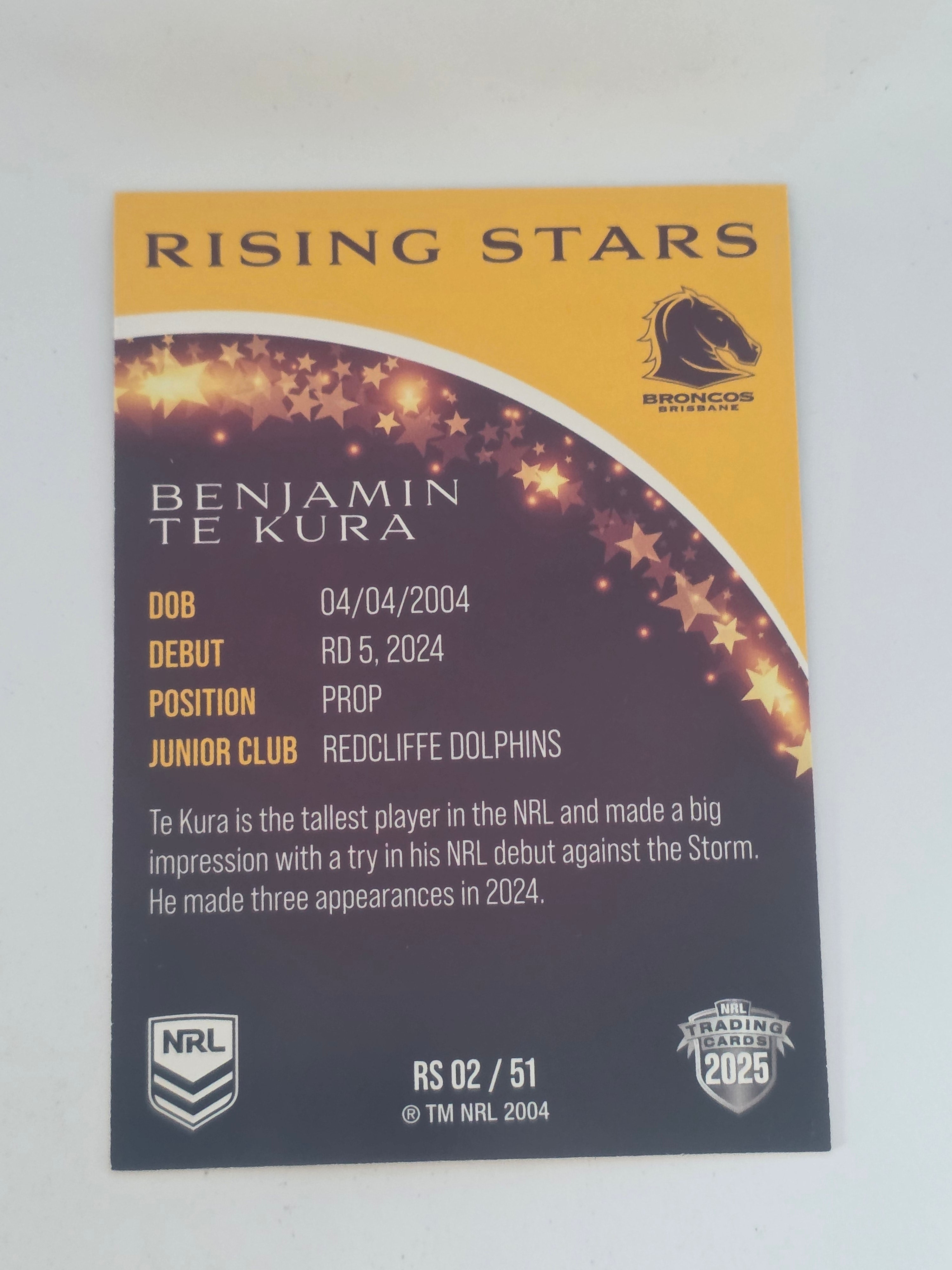NRL 2025 Traders | Rising Stars | #RS2 | Benjamin Te Kura | Broncos